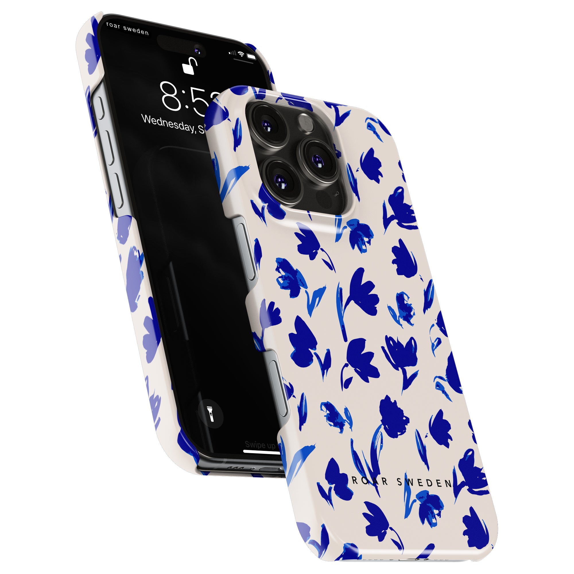 Slim mobilskal – Blue Flowers