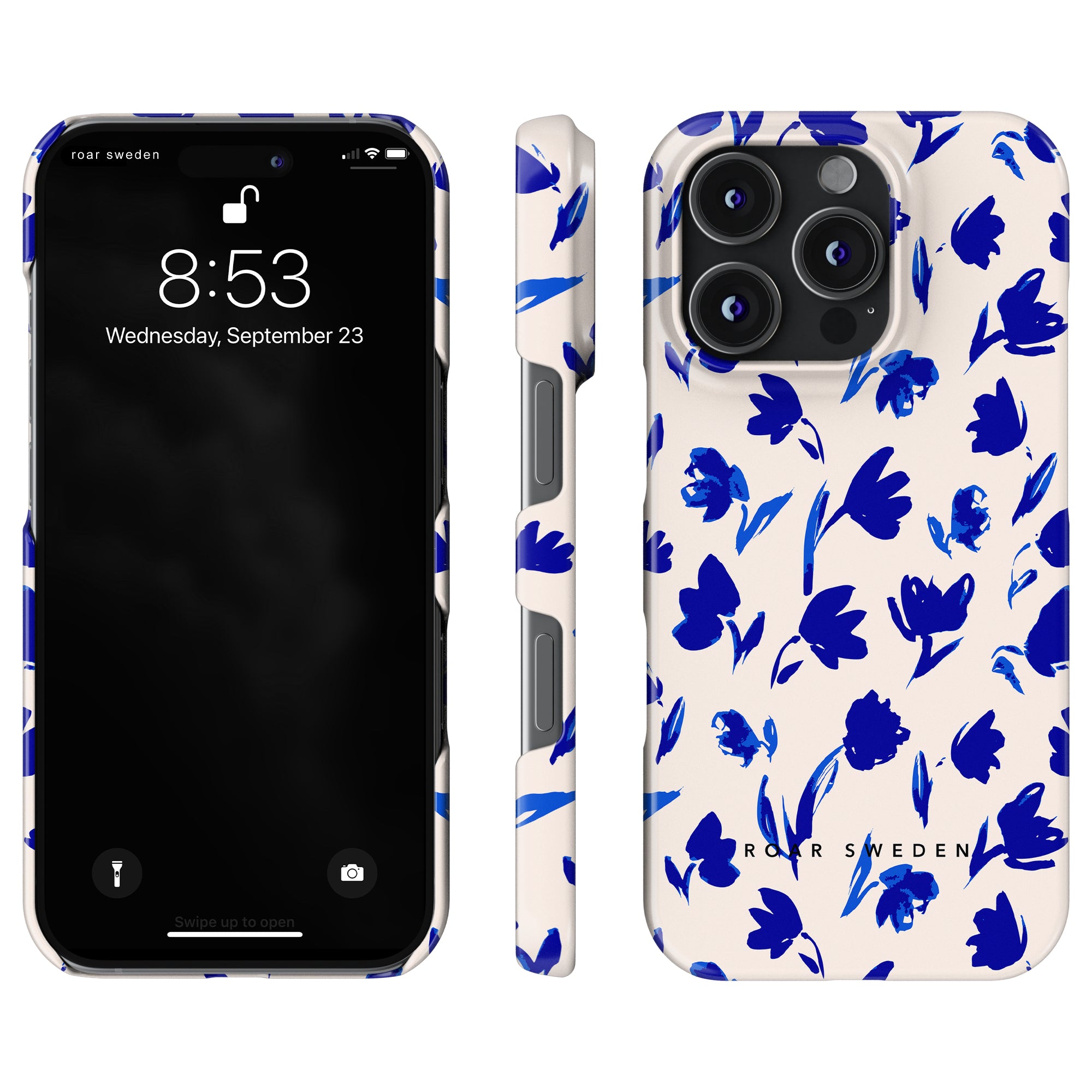 Slim mobilskal – Blue Flowers