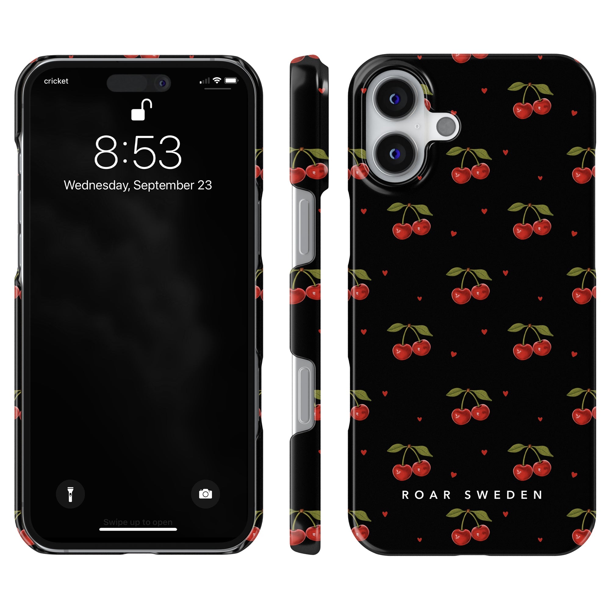 Slim mobilskal – Cherry Black