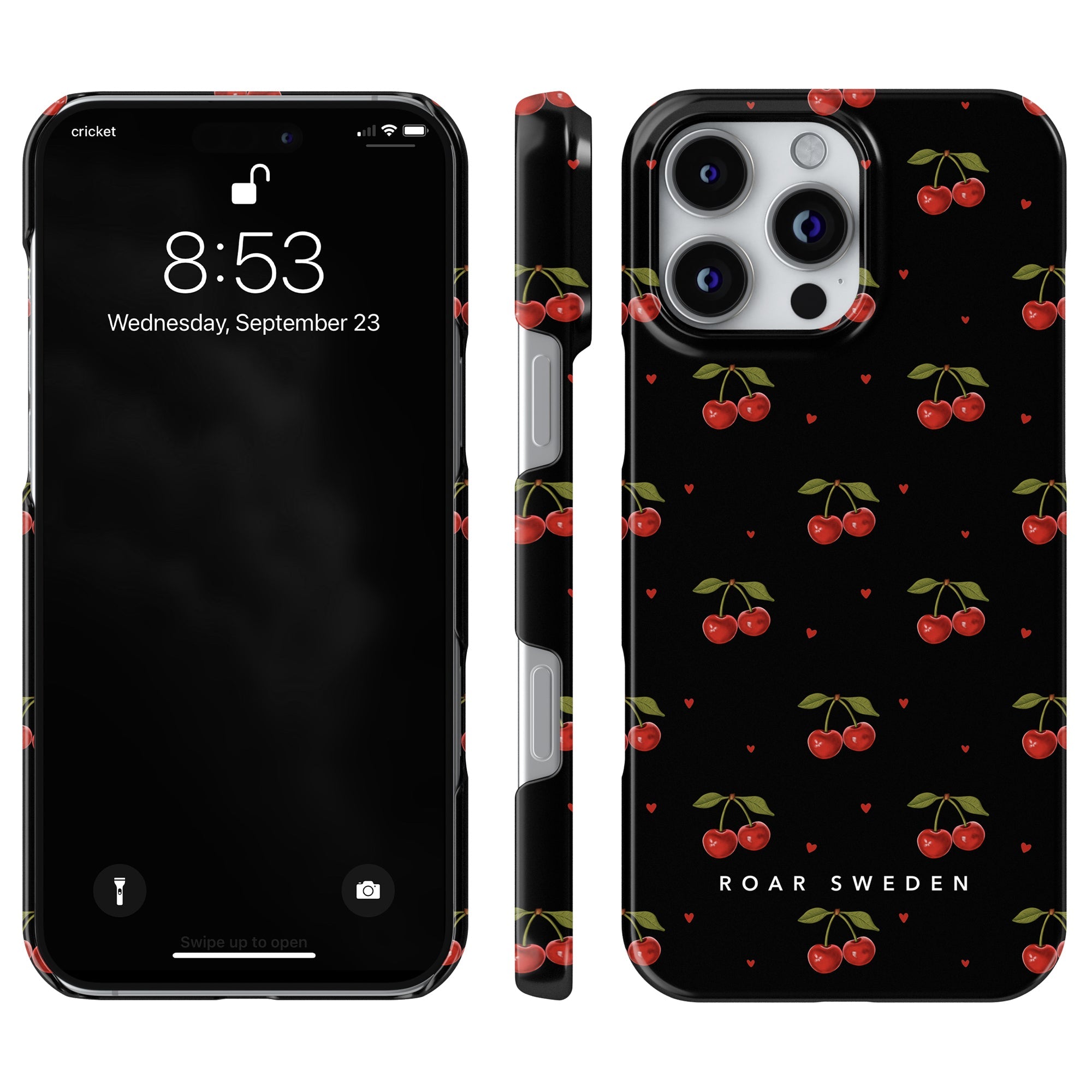 Slim mobilskal – Cherry Black
