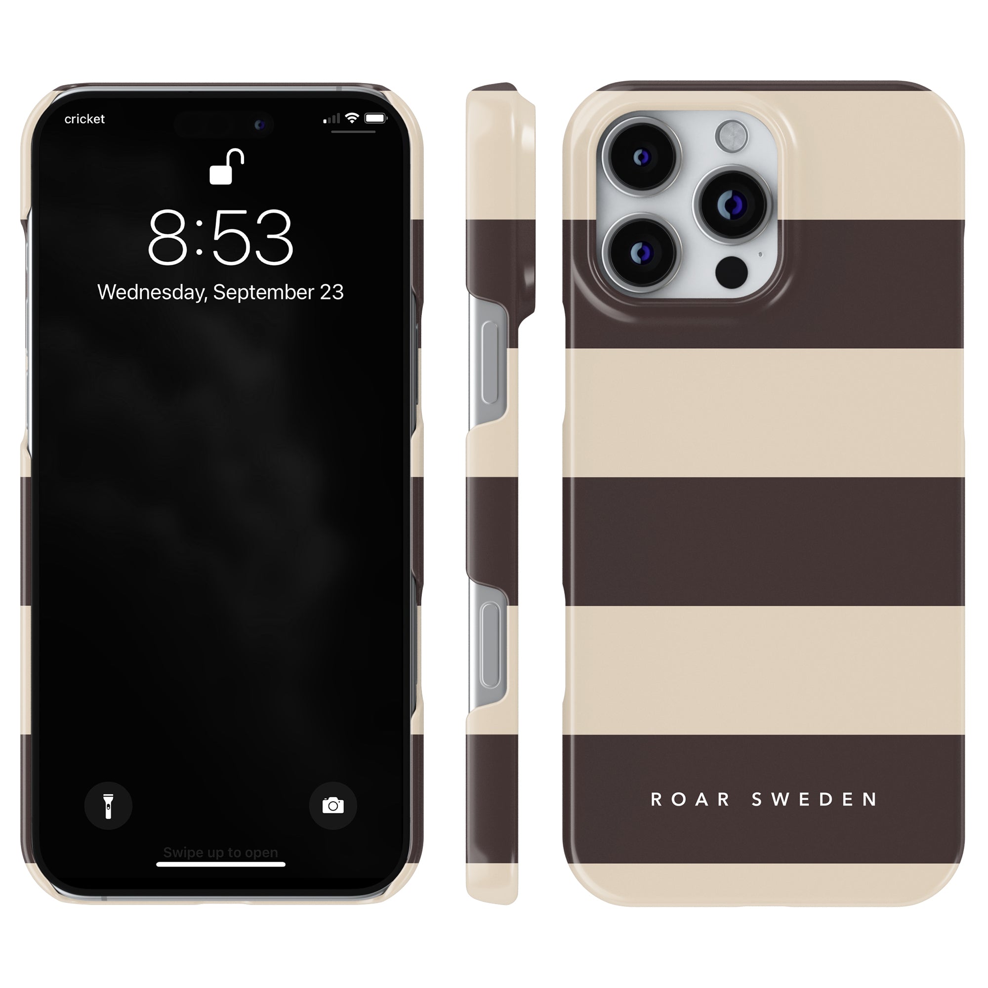 Slim mobilskal – Cocoa Stripes