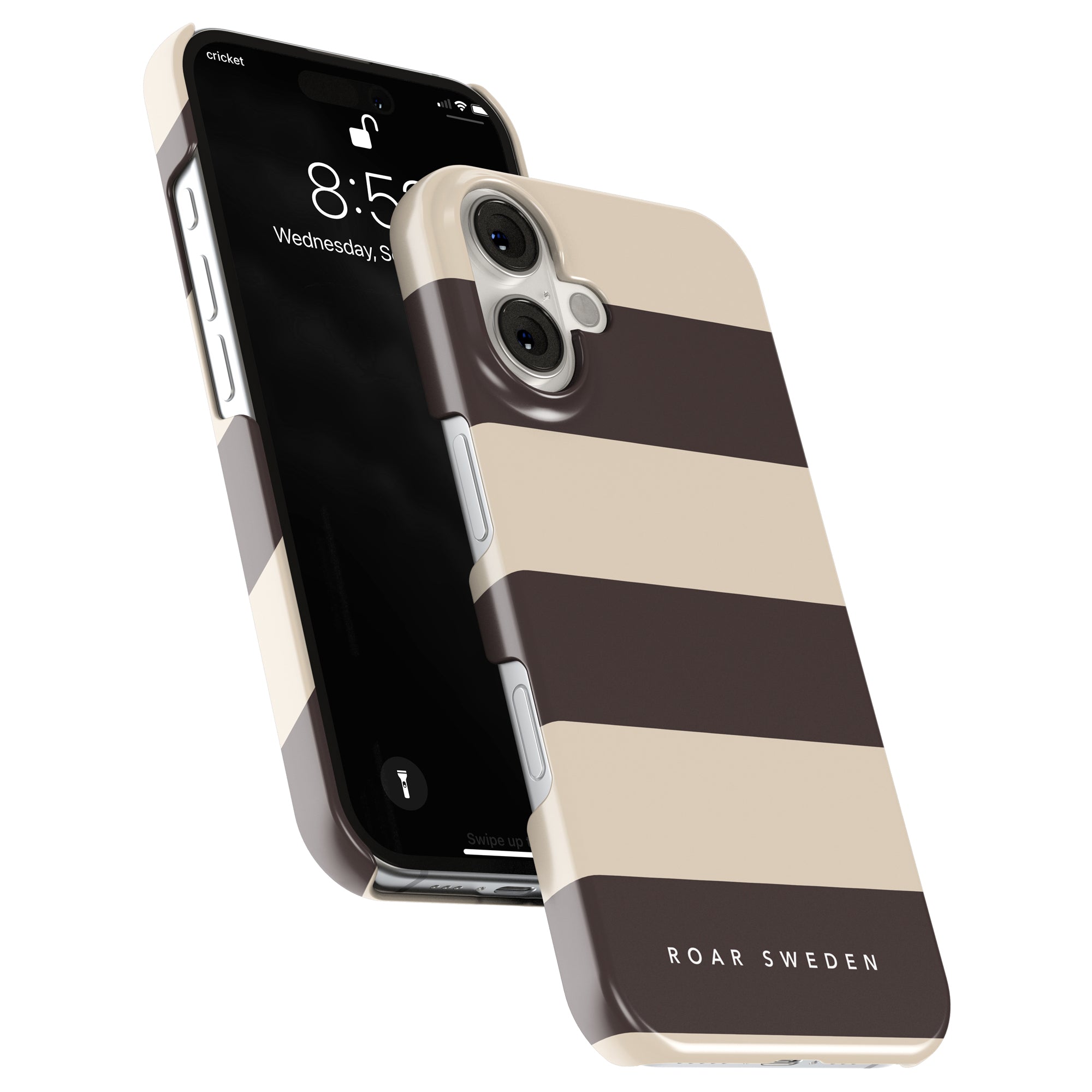 Slim mobilskal – Cocoa Stripes