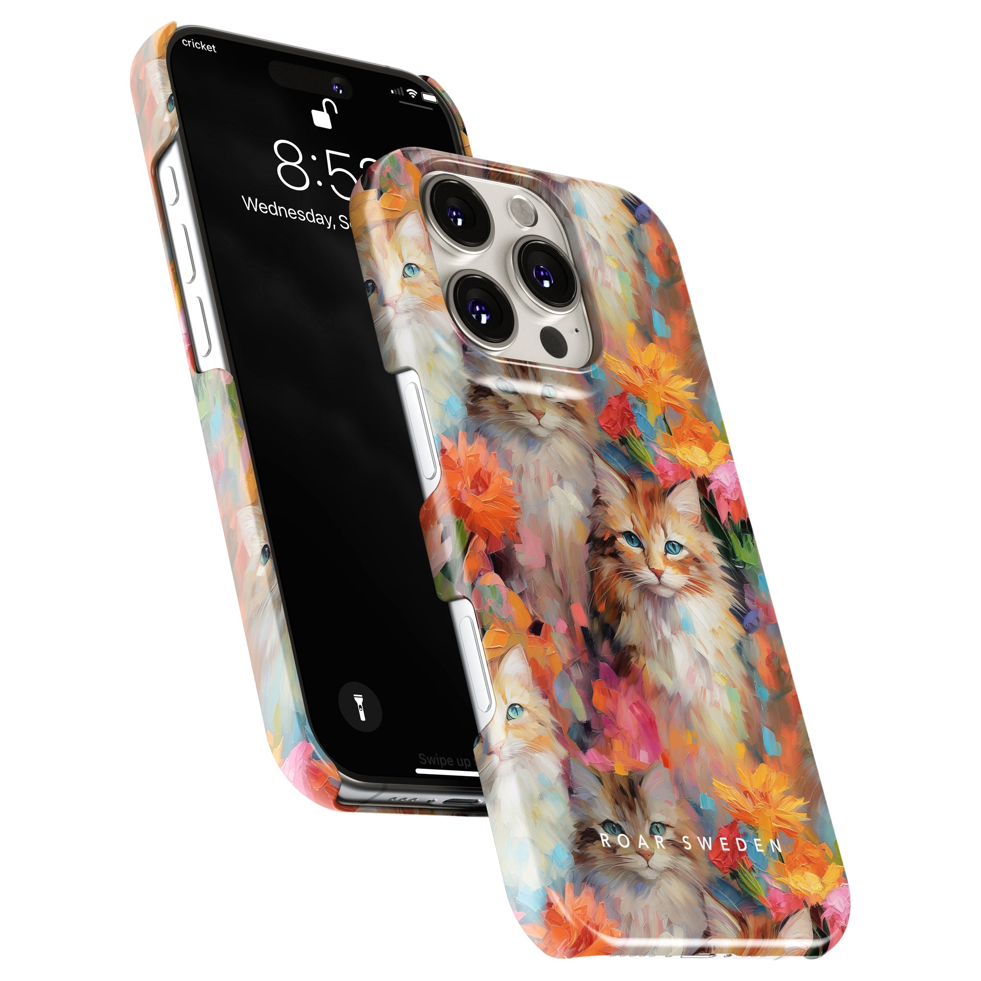 Slim mobilskal – Flower Kitty