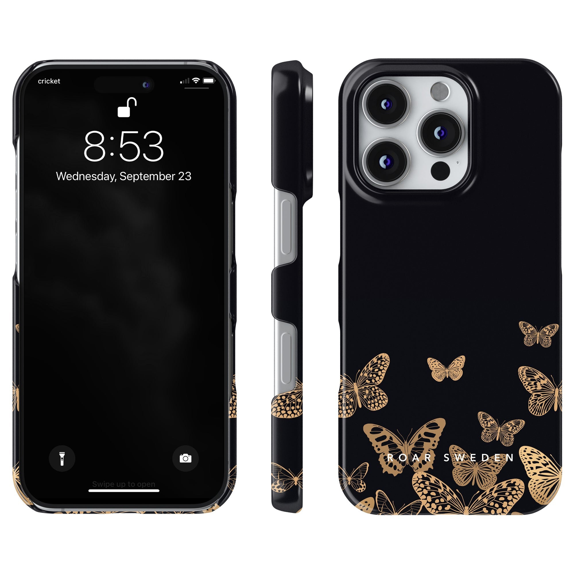 Slim mobilskal – Golden Butterflies