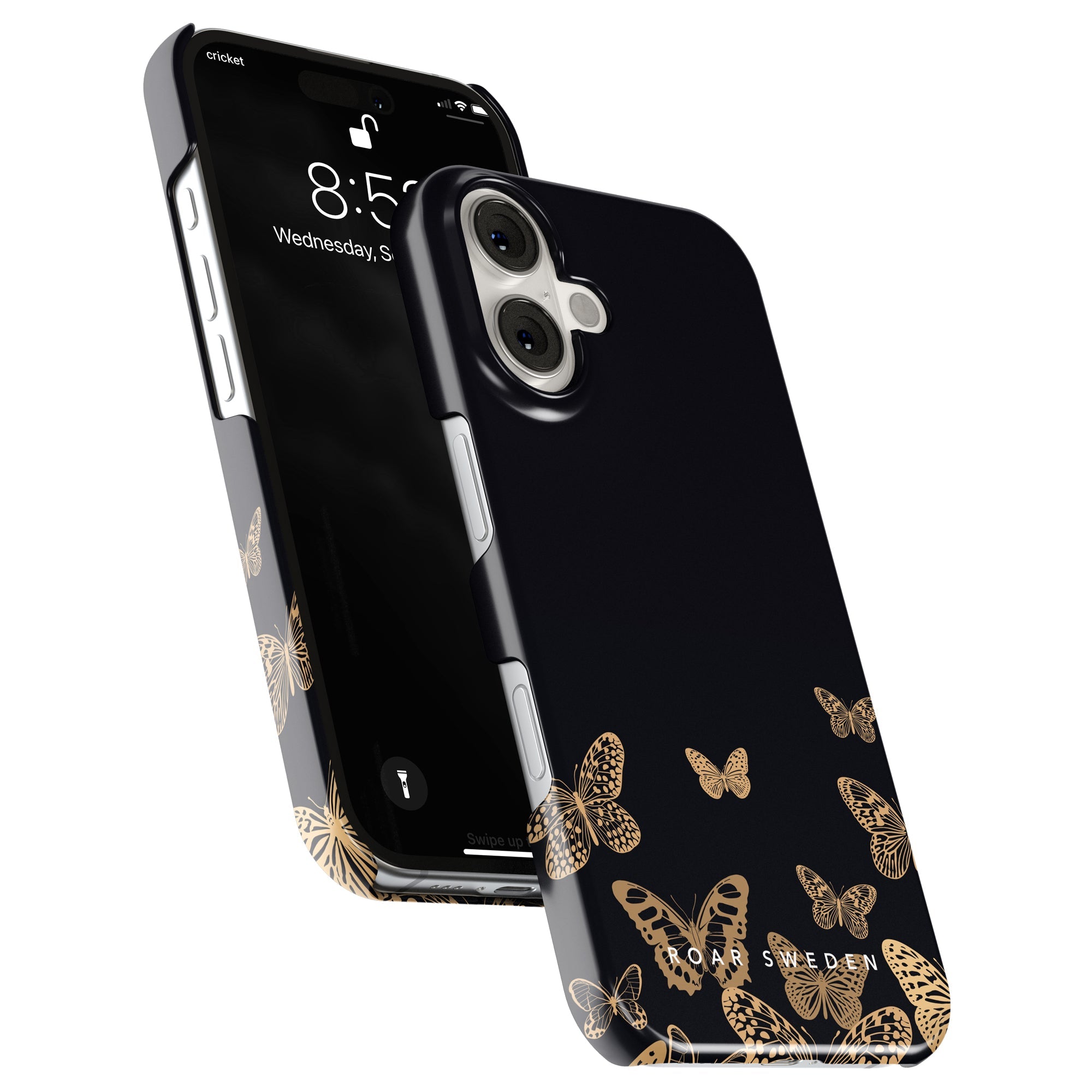 Slim mobilskal – Golden Butterflies