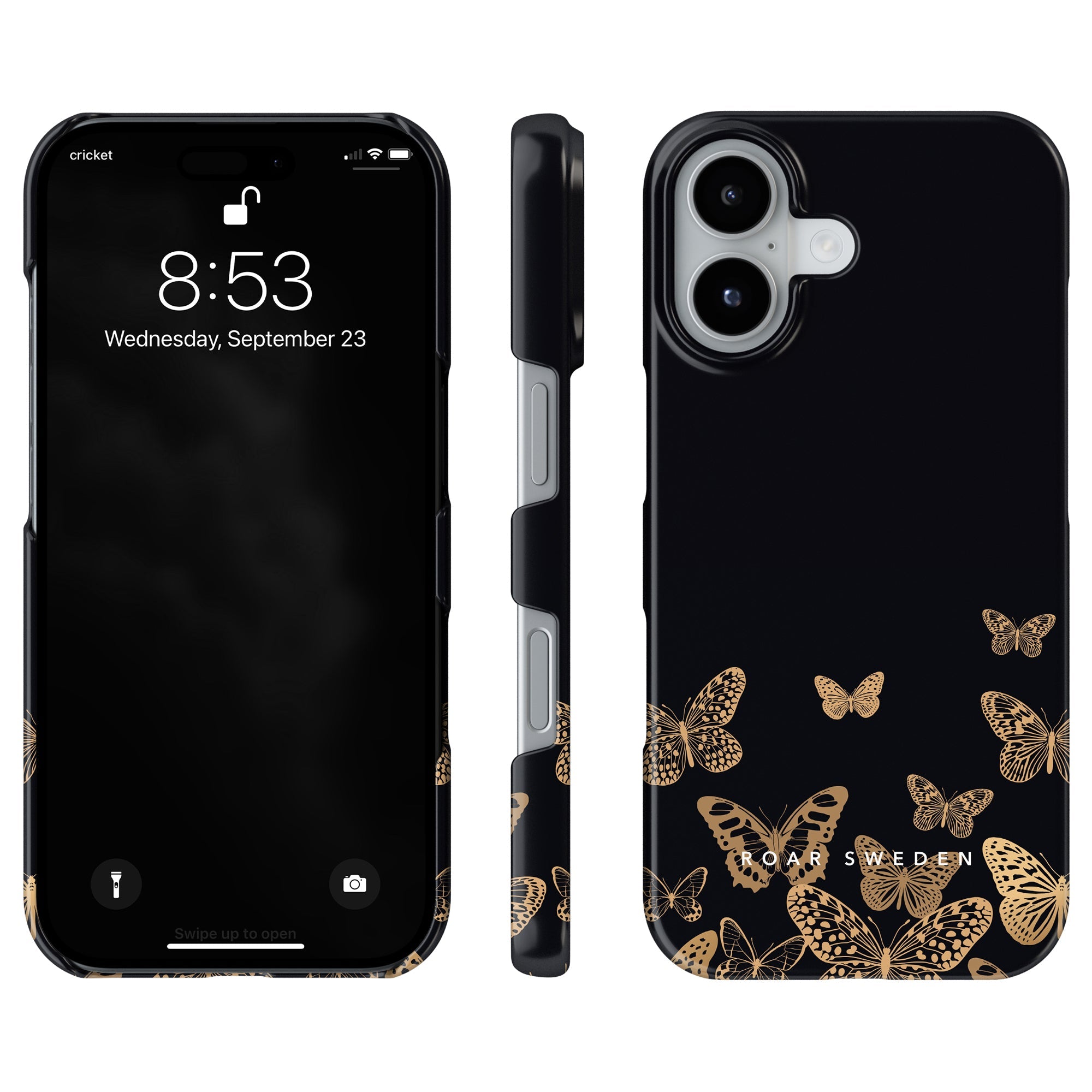 Slim mobilskal – Golden Butterflies