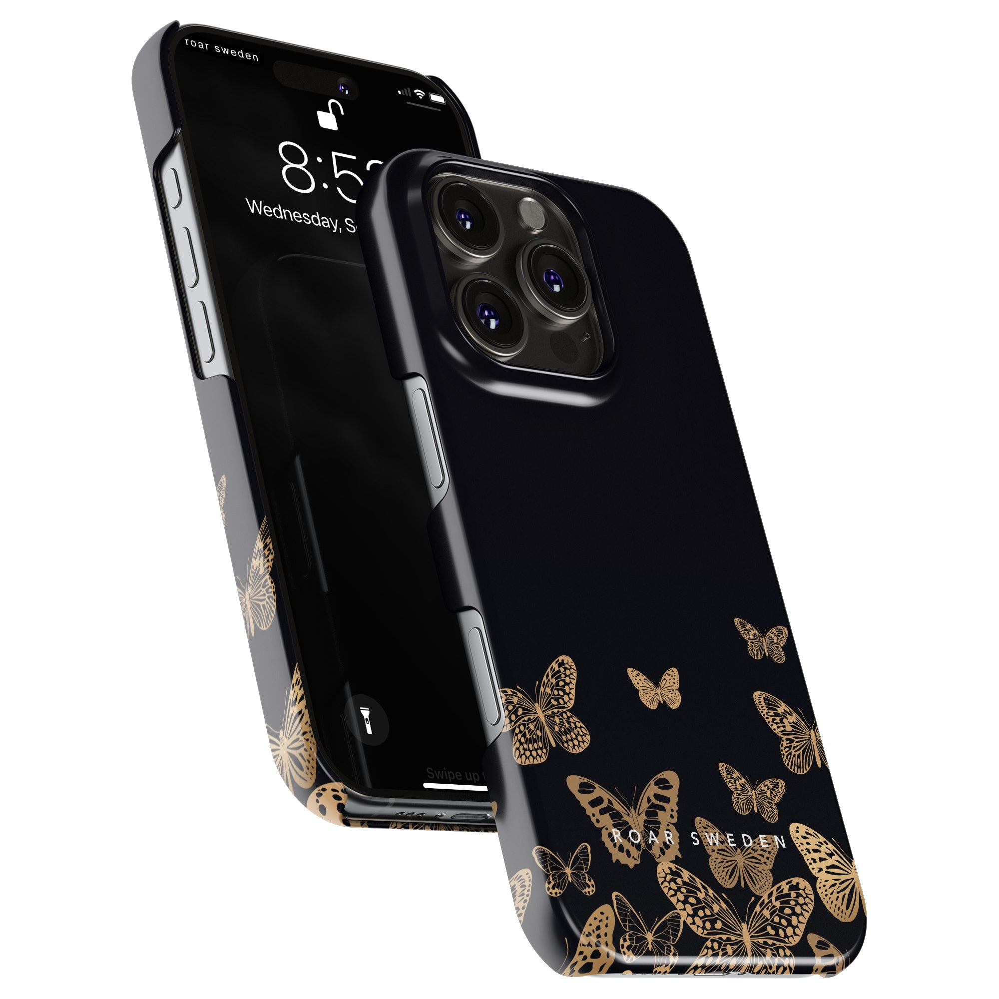 Slim mobilskal – Golden Butterflies