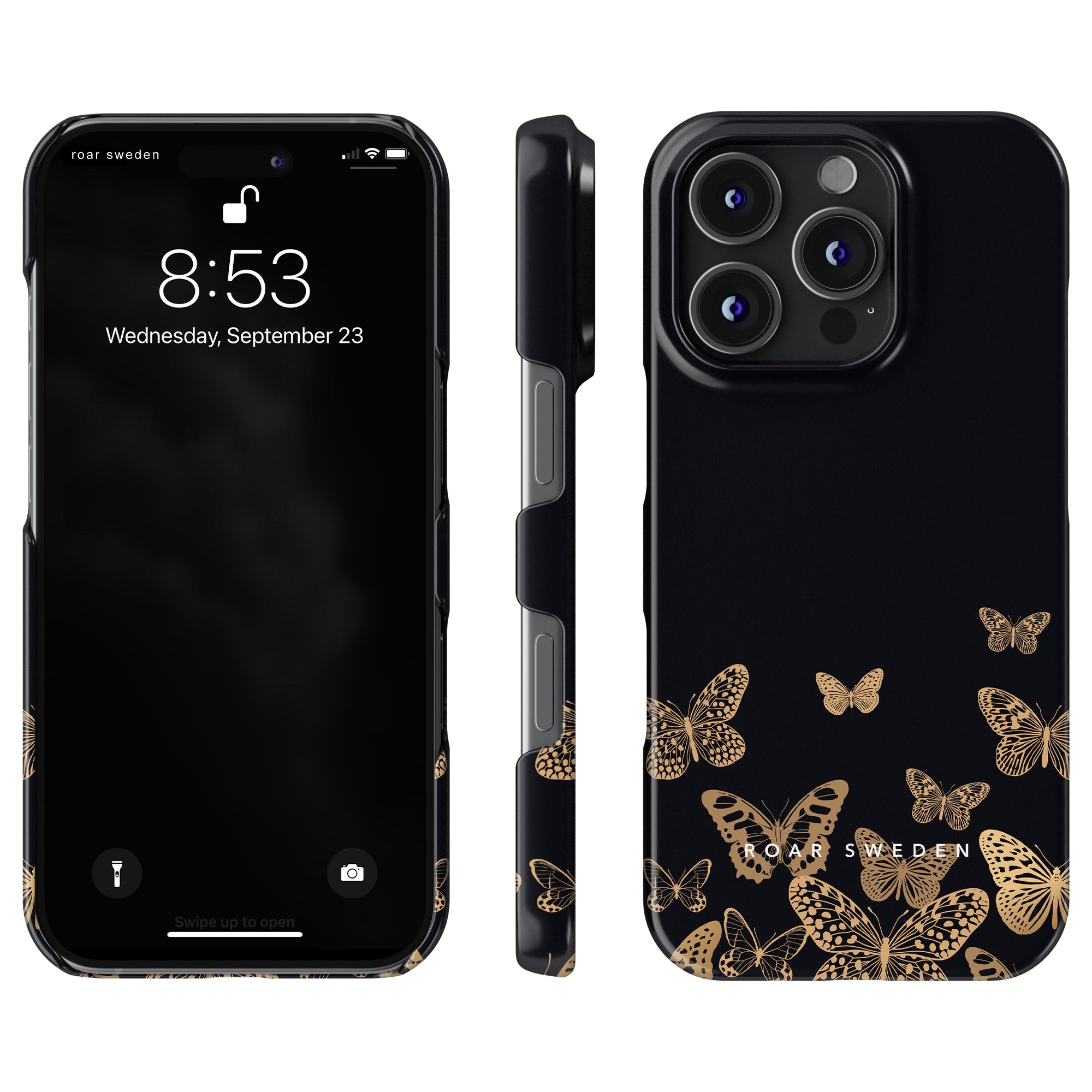Slim mobilskal – Golden Butterflies