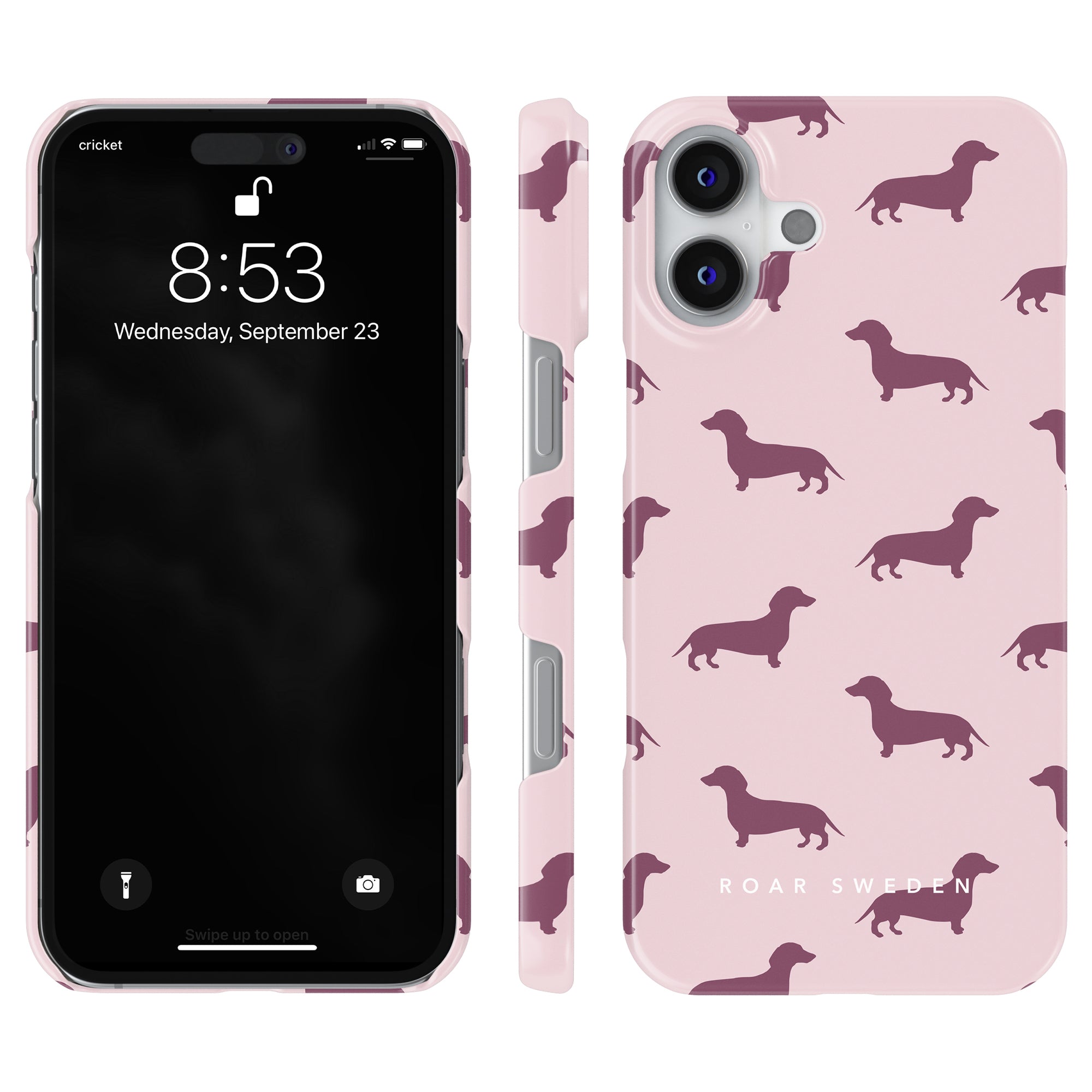 Slim mobilskal – Pink Dachshund