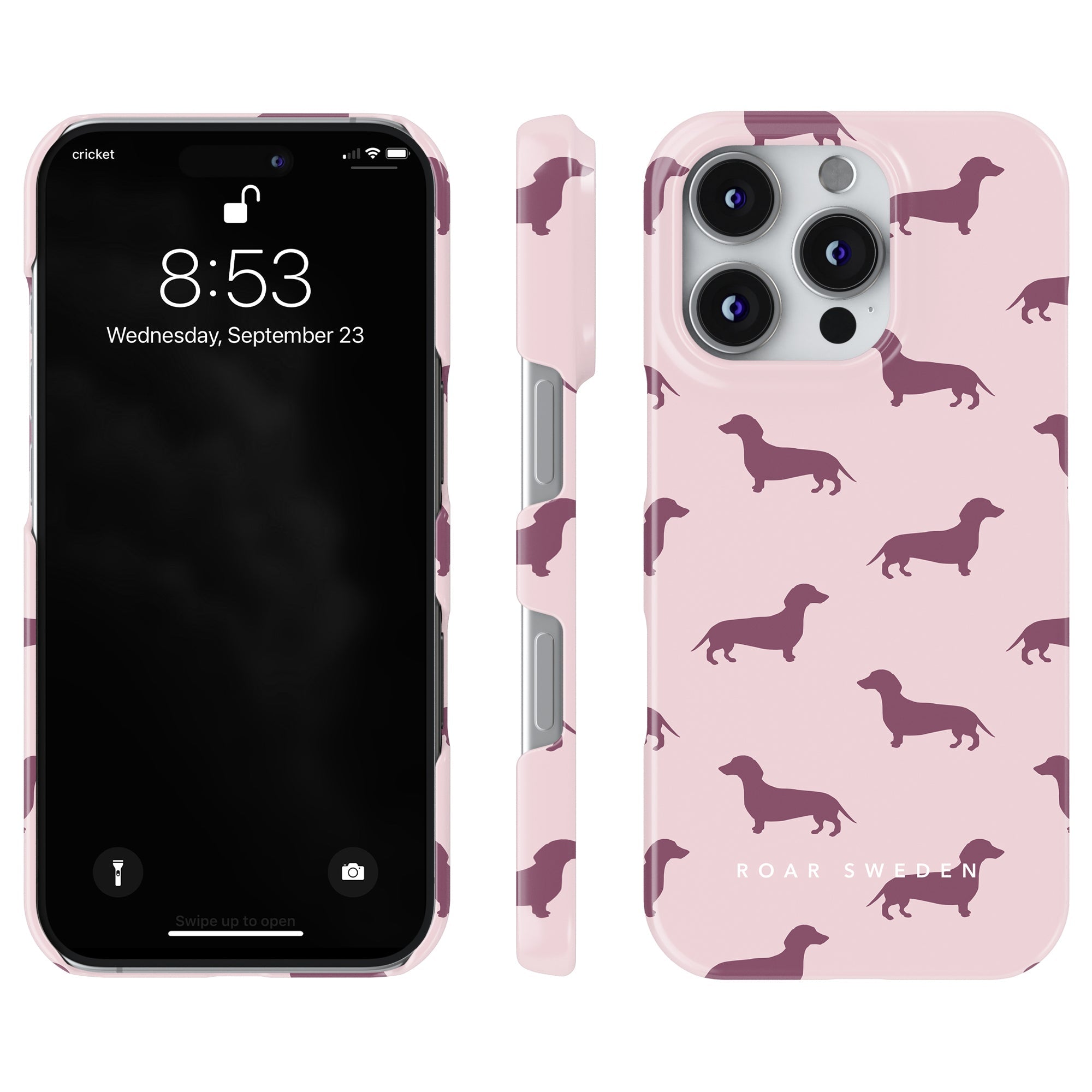 Slim mobilskal – Pink Dachshund