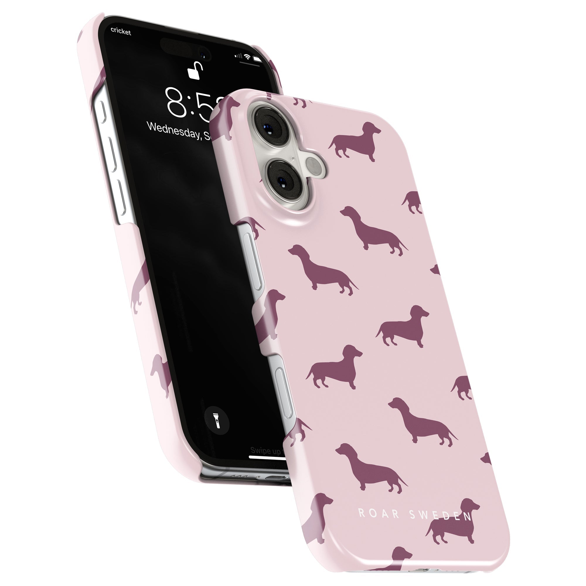 Slim mobilskal – Pink Dachshund