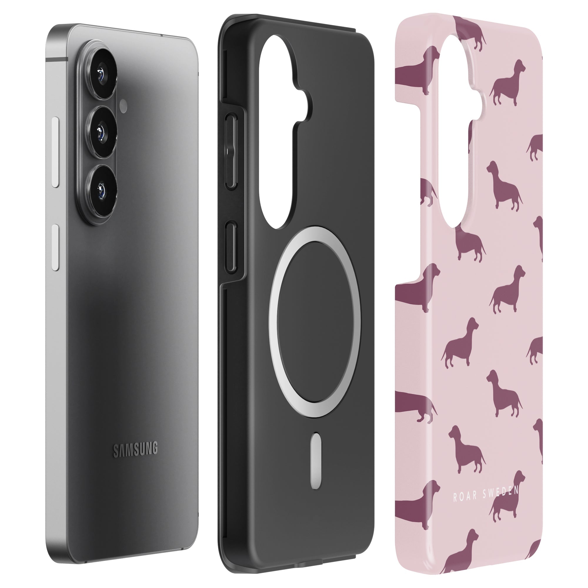 Pink Dachshund - Magnetic Tough Phone Case - Roar Sweden