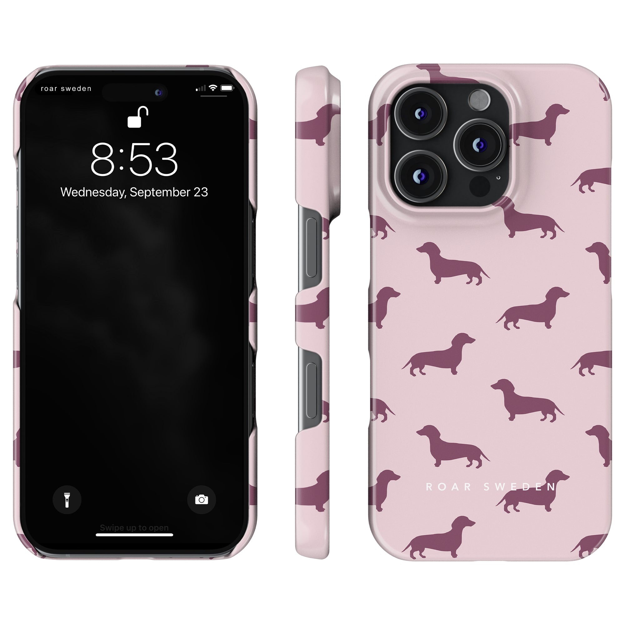 Pink Dachshund - Slim case - Roar Sweden