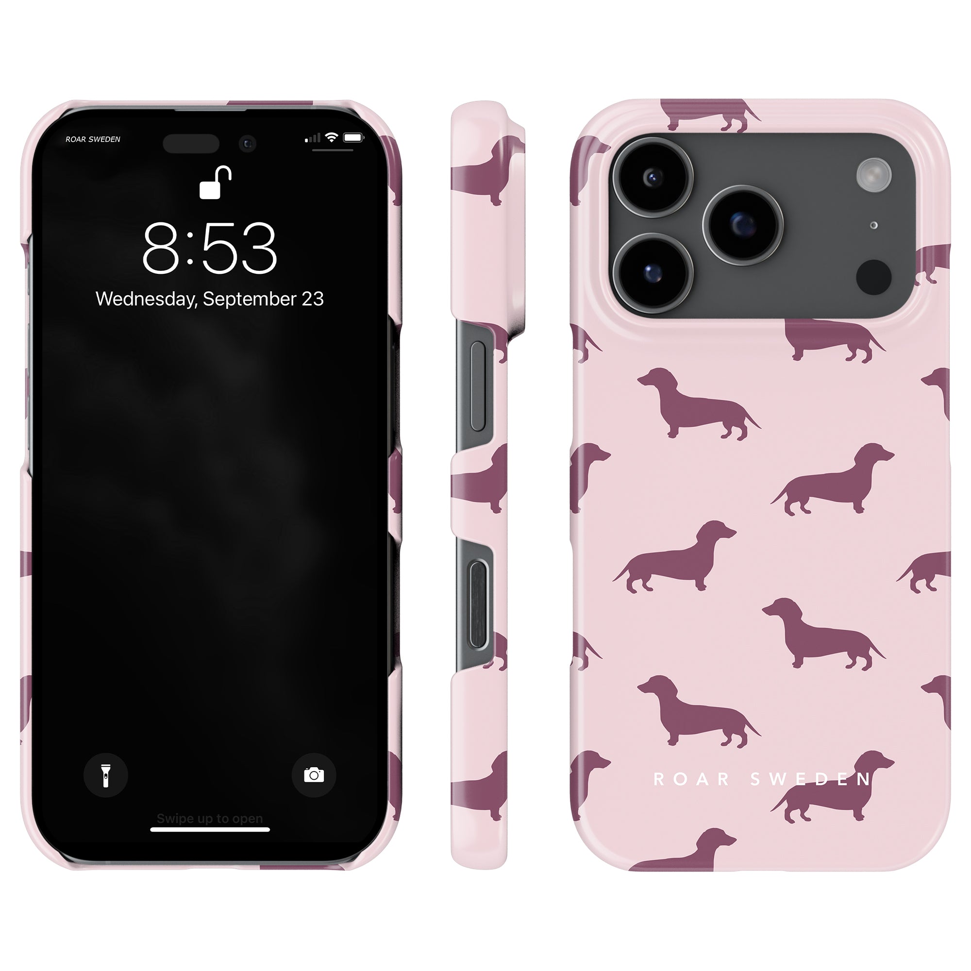 Pink Dachshund - Slim case - Roar Sweden