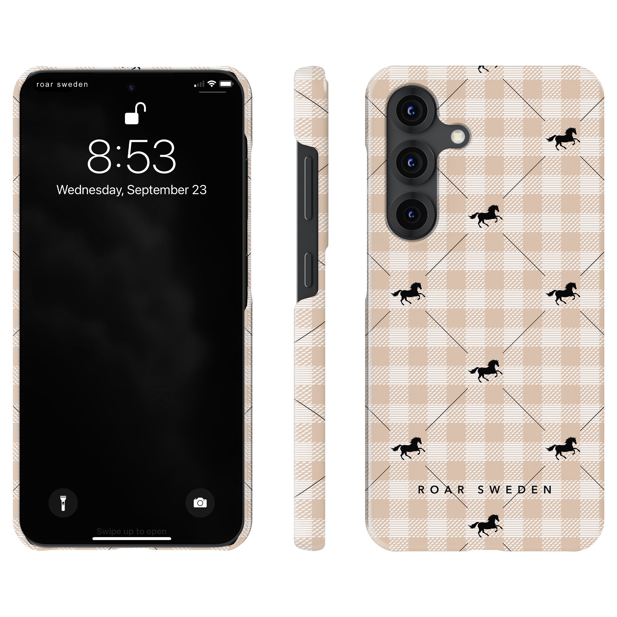 Plaid Horse Beige - Slim case