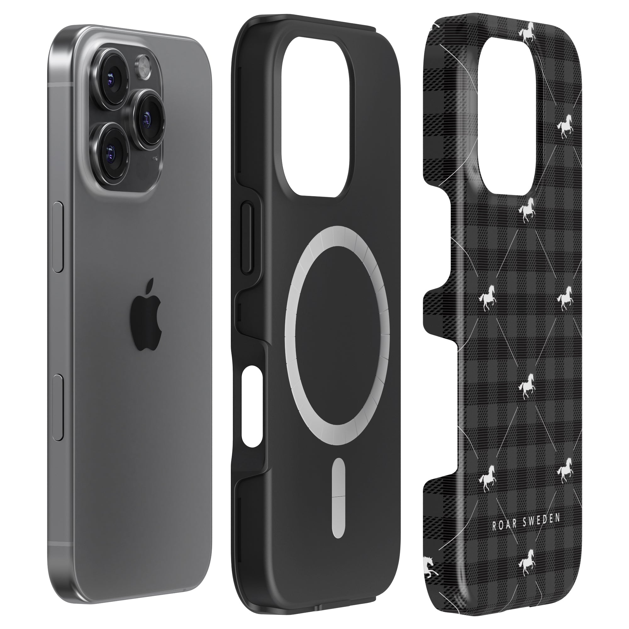 Plaid Horse Black - Magsafe Tough Case