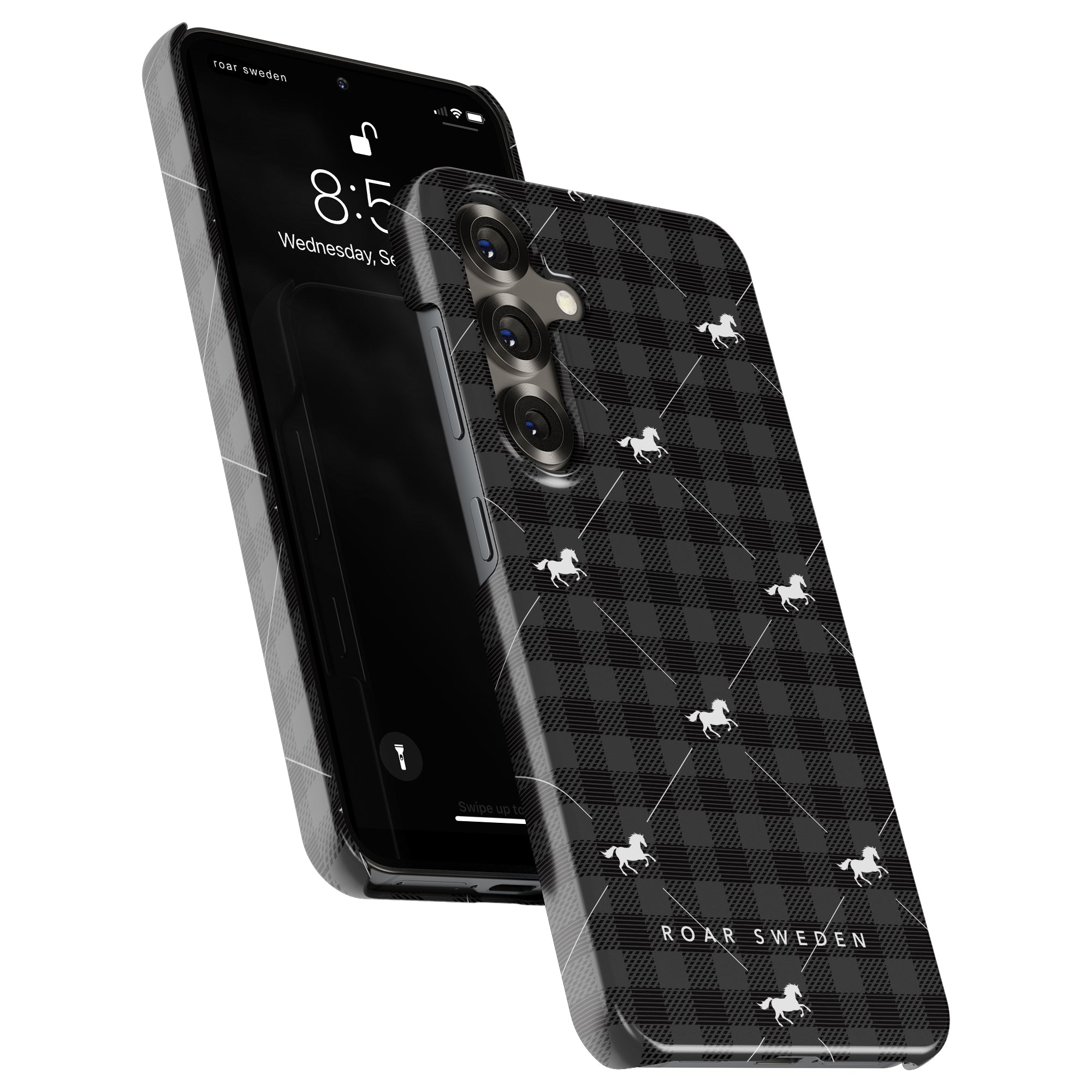 Plaid Horse Black - Slim case