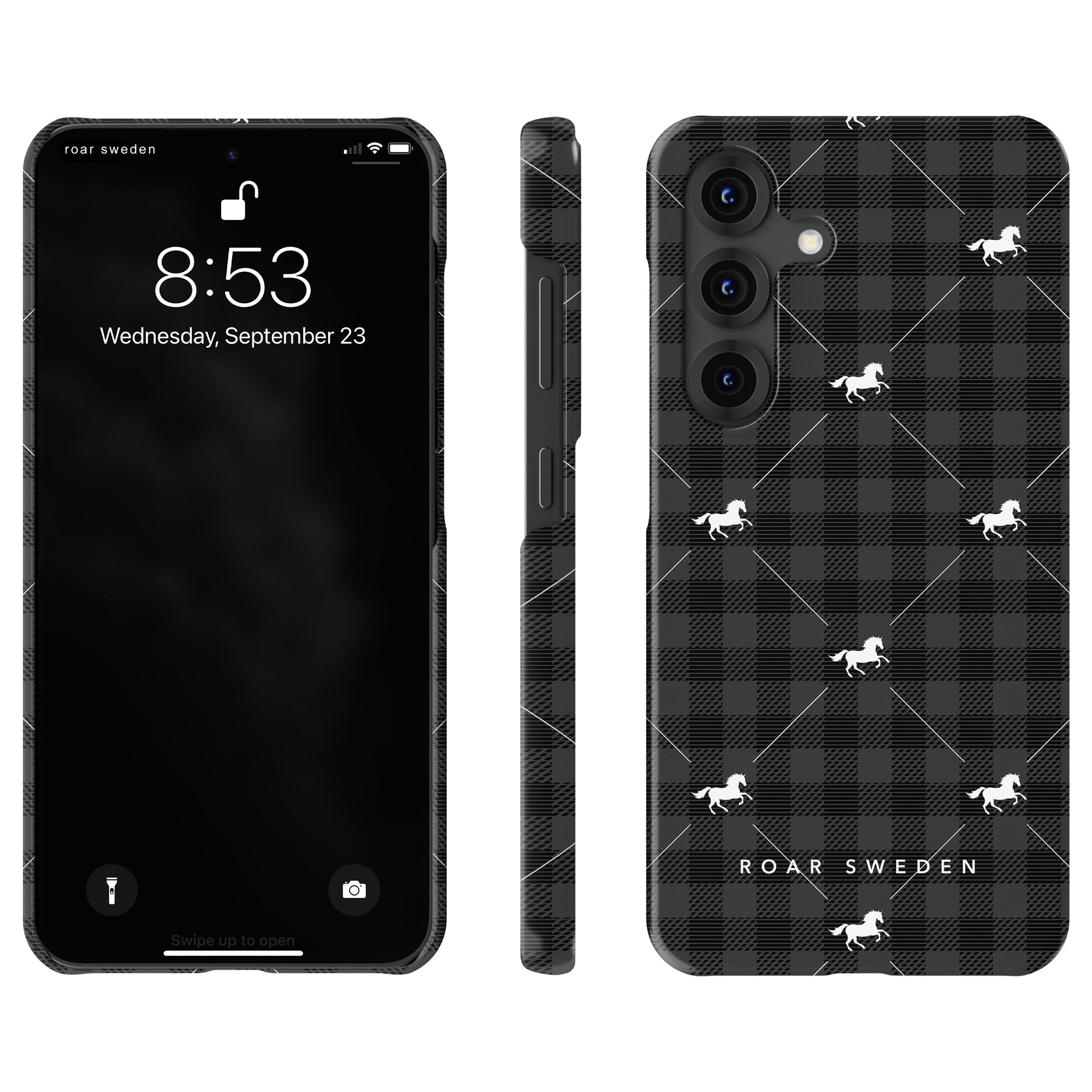 Plaid Horse Black - Slim case