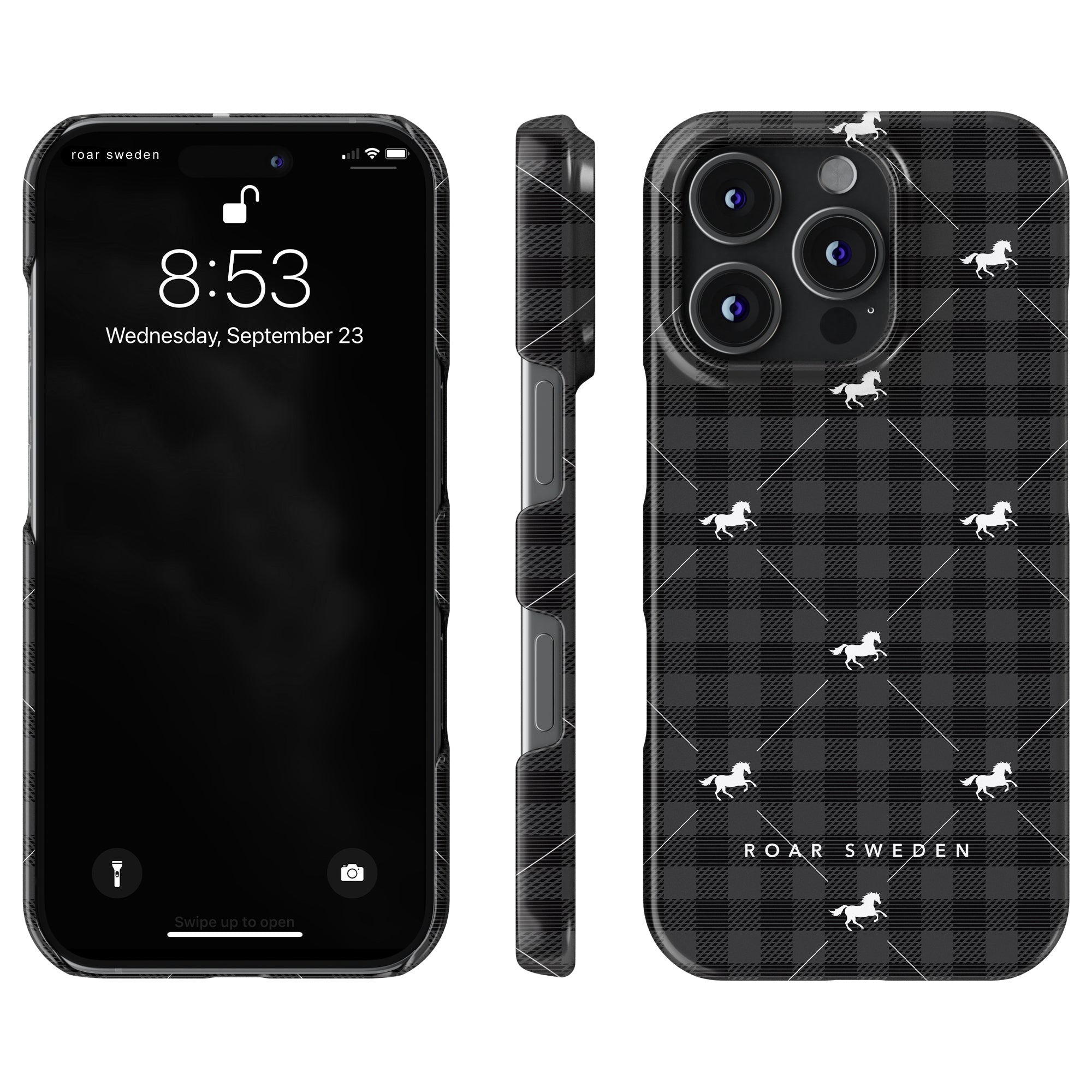 Plaid Horse Black - Slim case