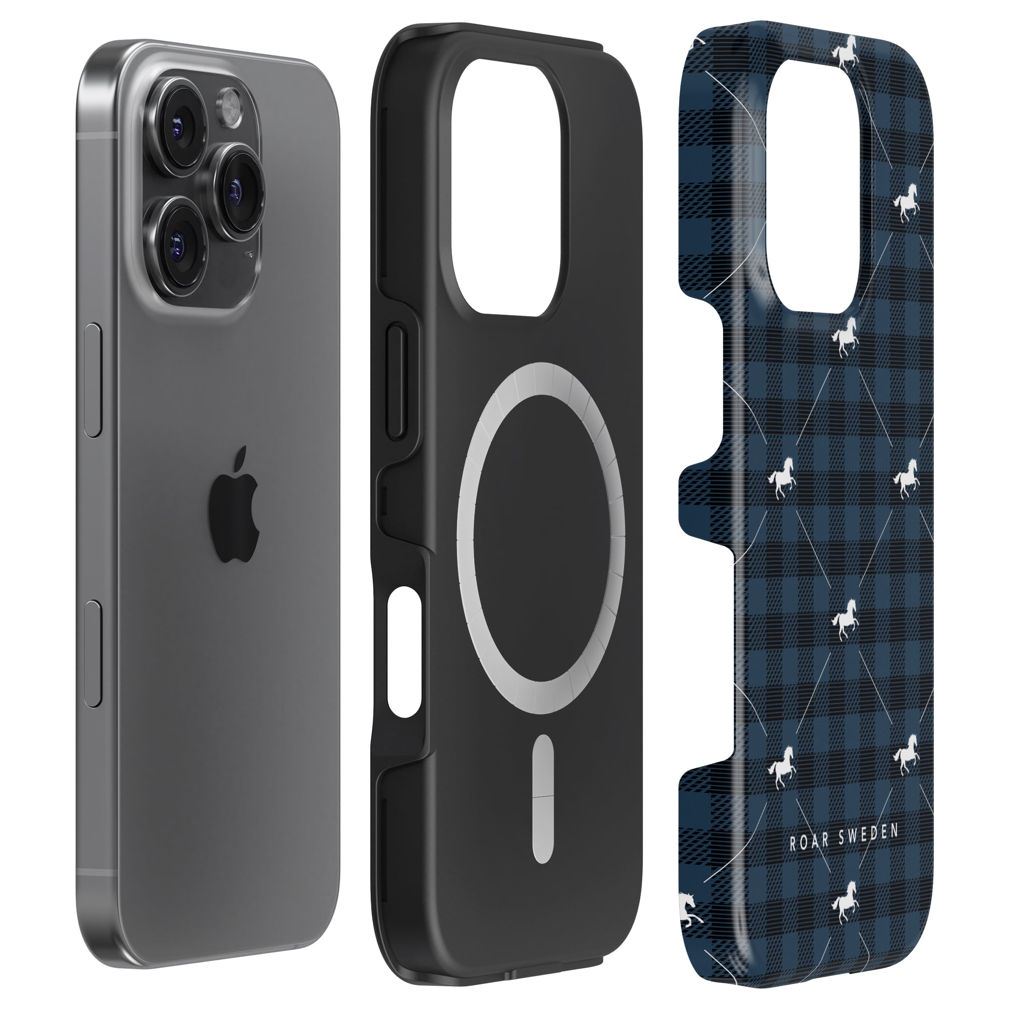Plaid Horse Blue - Magsafe Tough Case