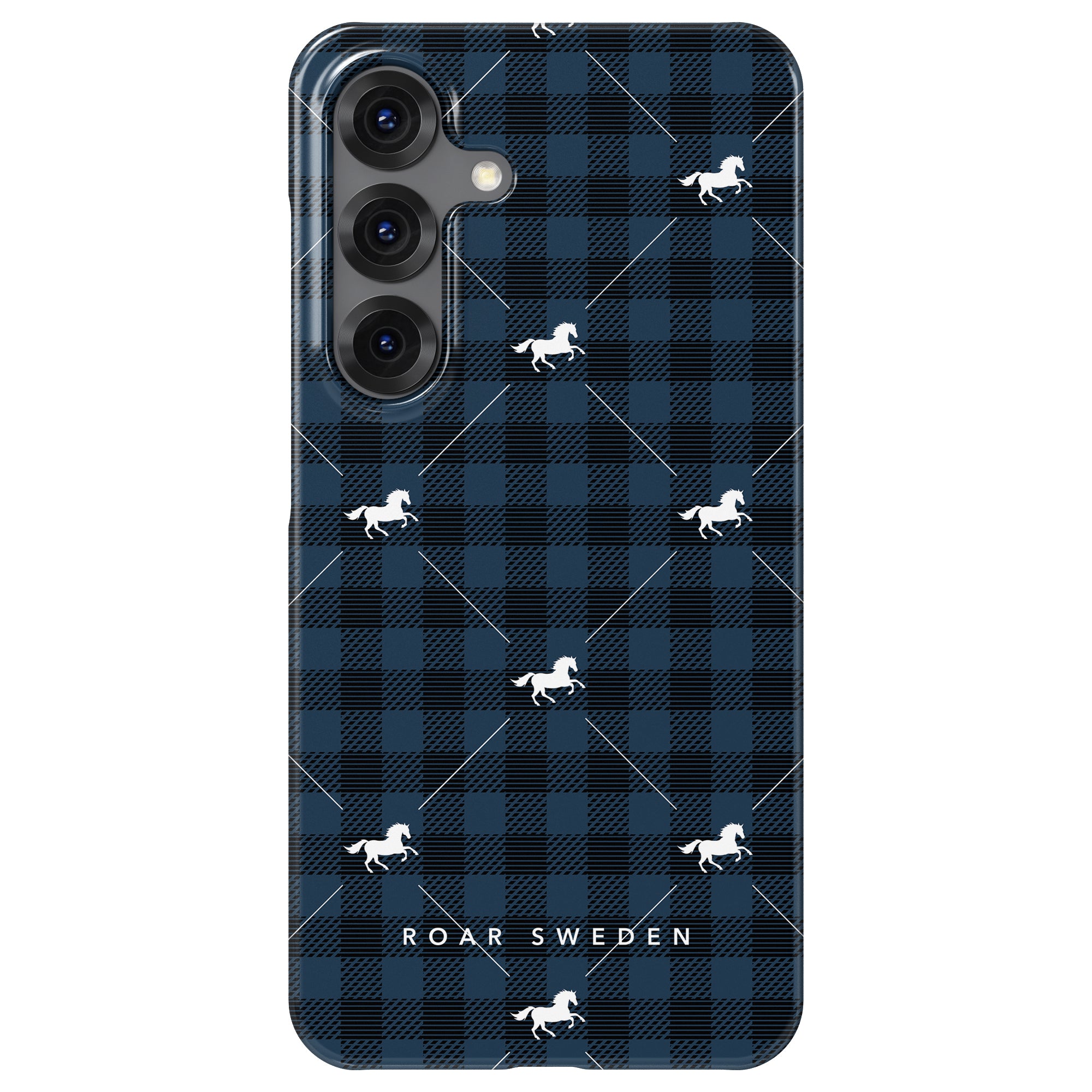 Plaid Horse Blue - Slim case