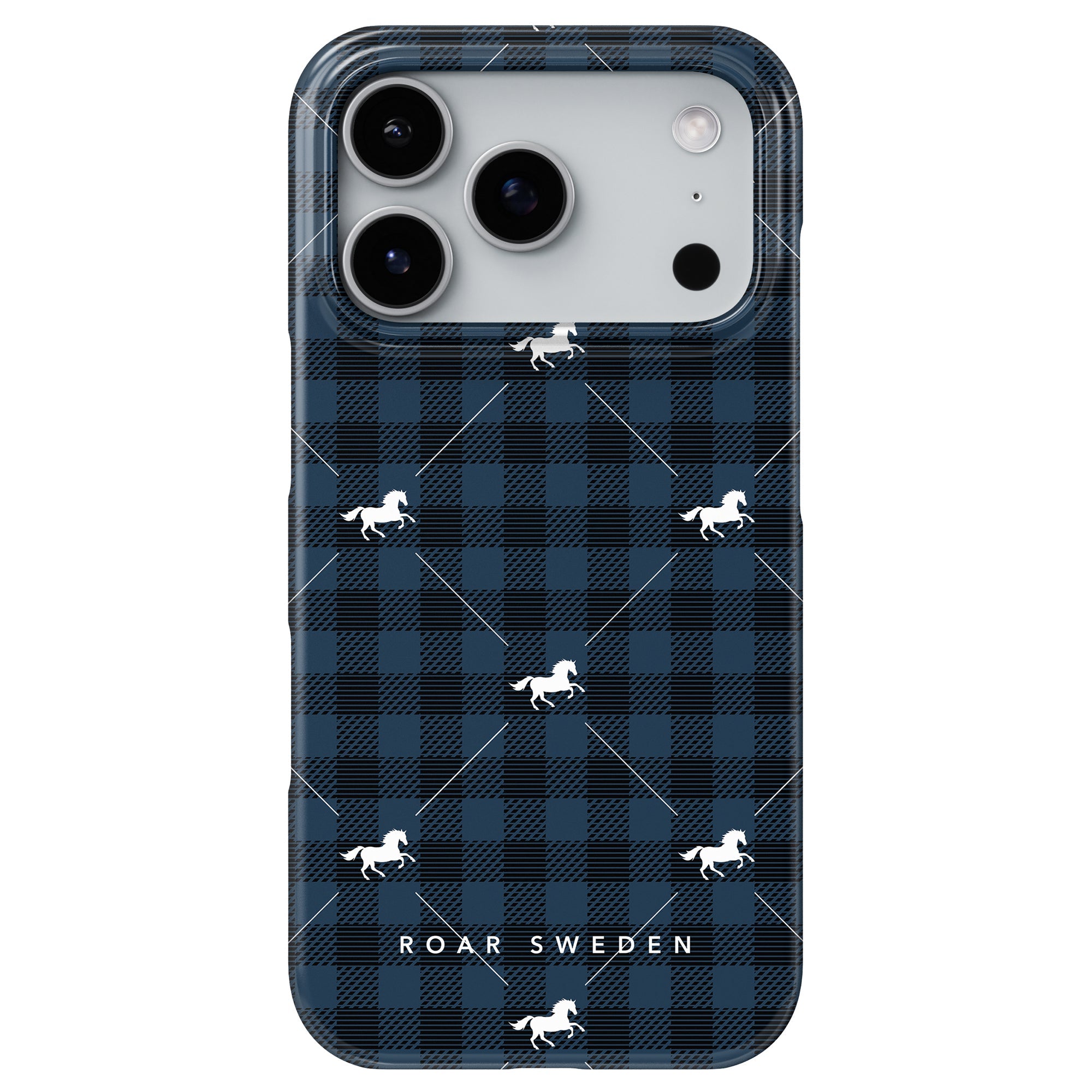 Plaid Horse Slim mobilskal – Plaid Horse Blue