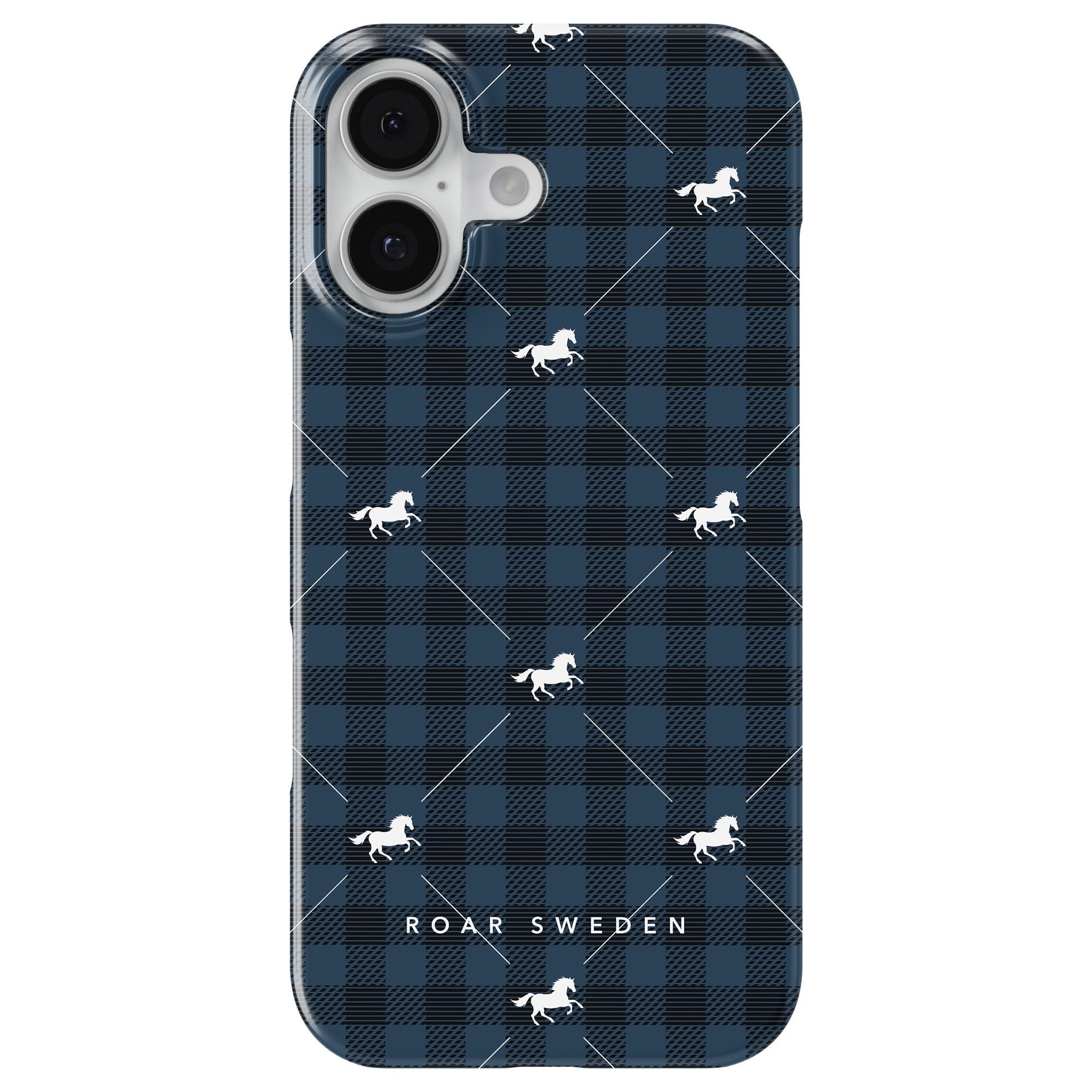 Plaid Horse Slim mobilskal – Plaid Horse Blue