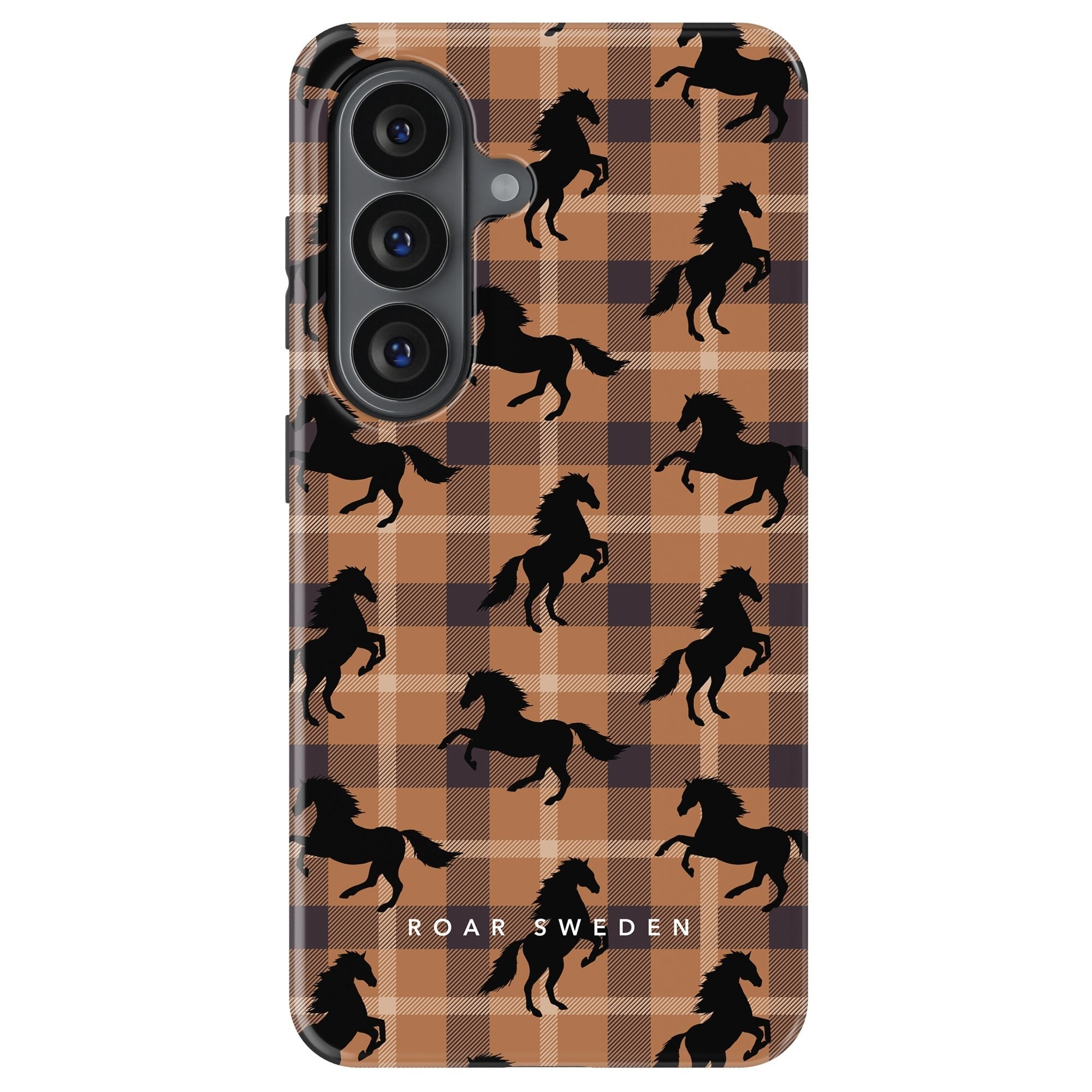 Plaid Horse Brown - Magnetic Tough Phone Case - Roar Sweden