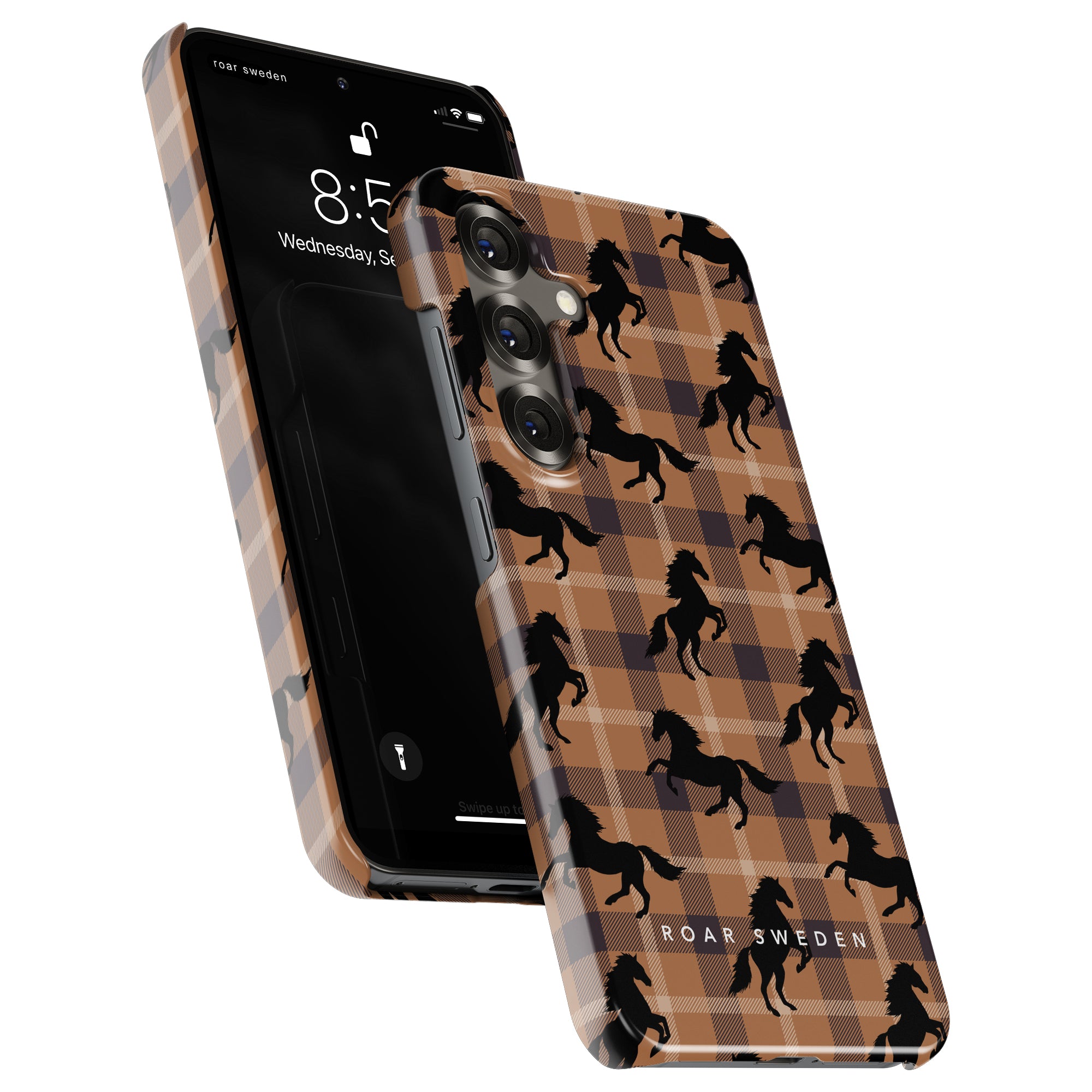 Plaid Horse Brown - Slim case - Roar Sweden