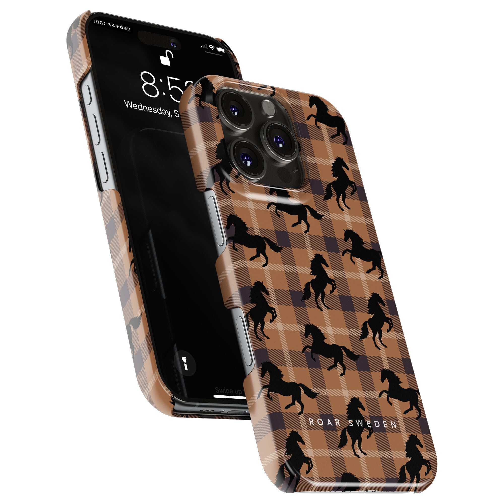 Plaid Horse Brown - Slim case - Roar Sweden
