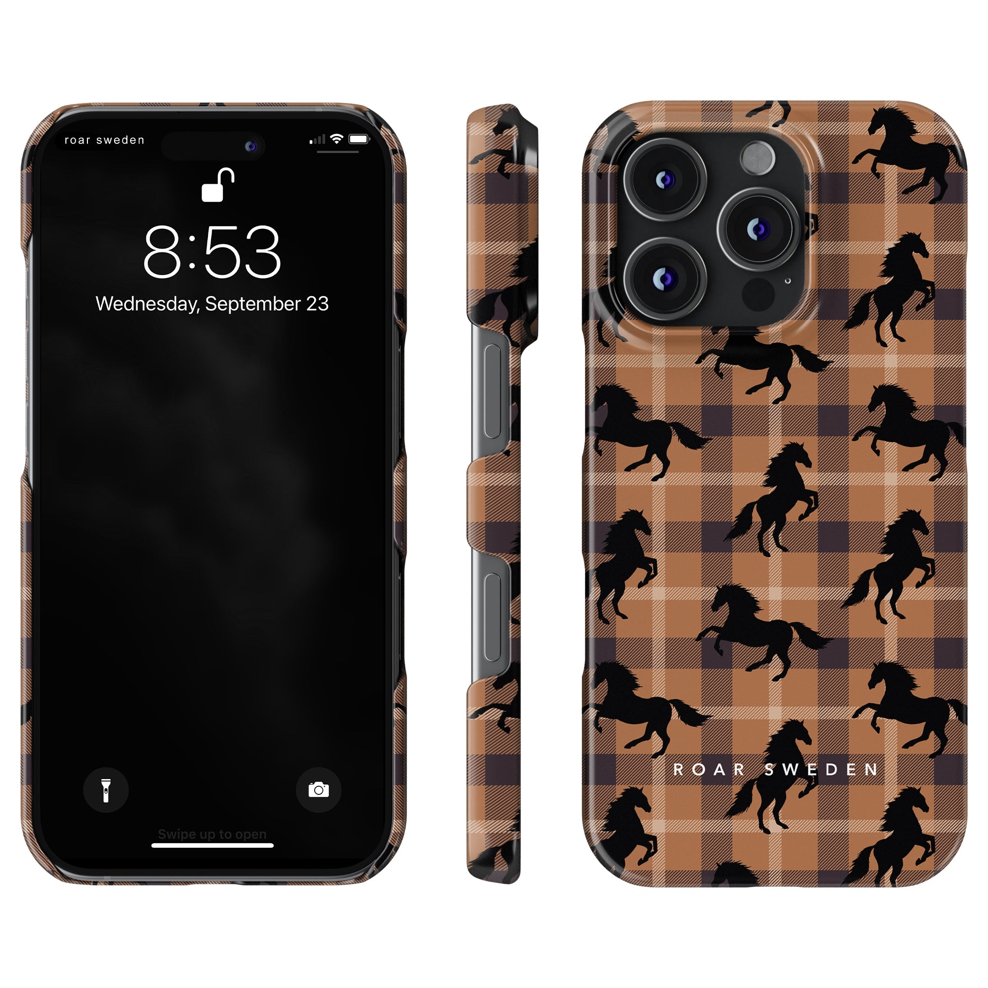 Plaid Horse Brown - Slim case - Roar Sweden