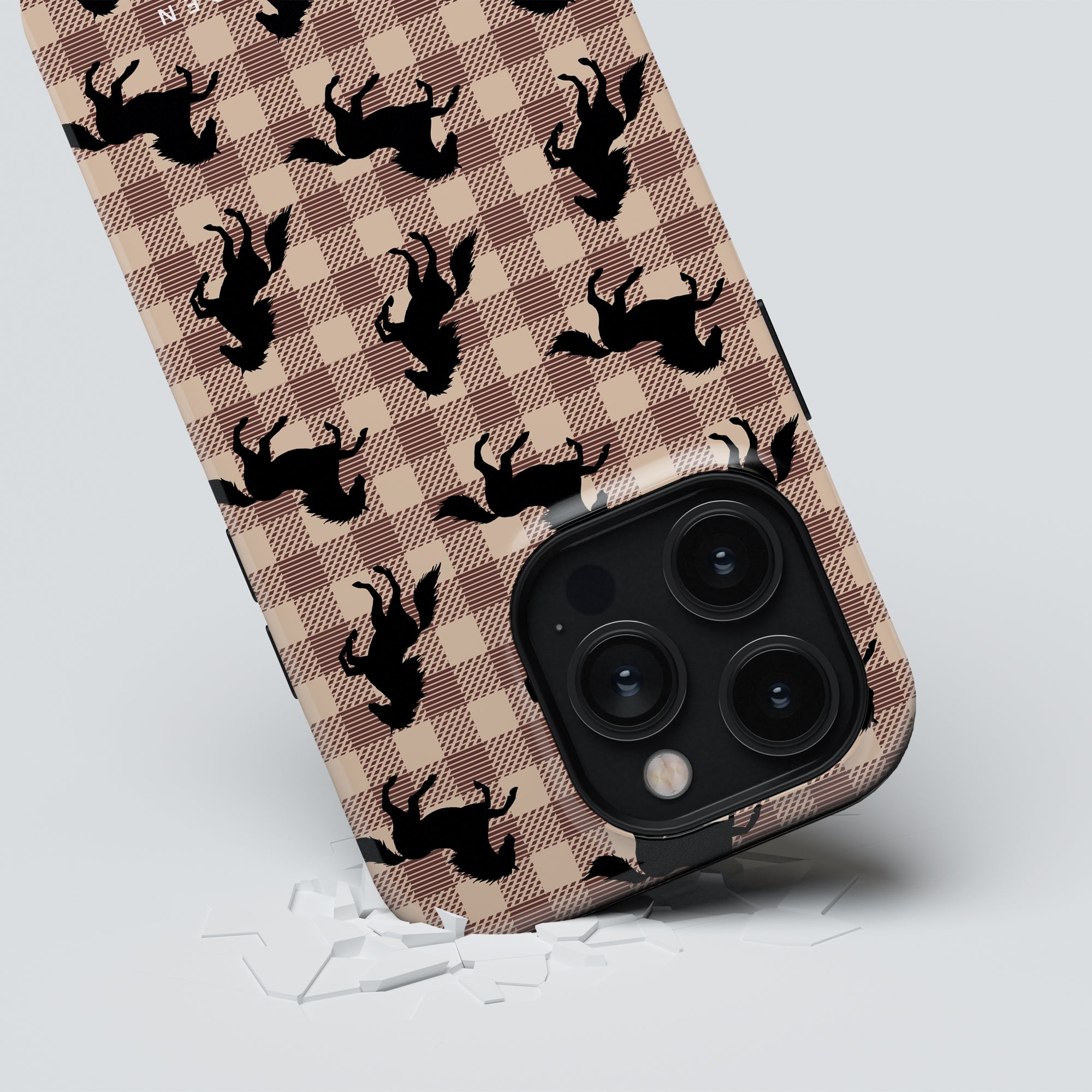 Plaid Horse Light Brown - Magsafe Tough Case - Roar Sweden