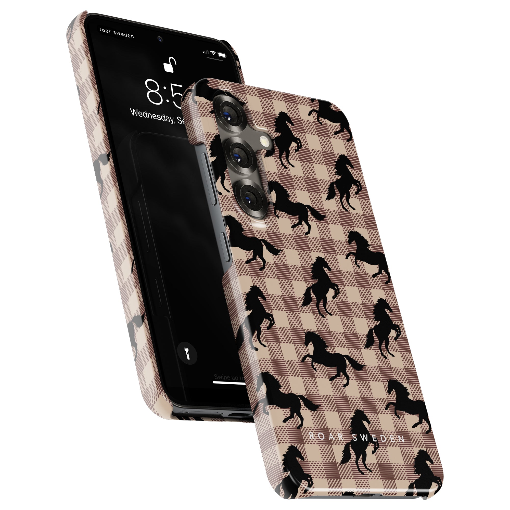 Plaid Horse Light Brown - Slim case - Roar Sweden
