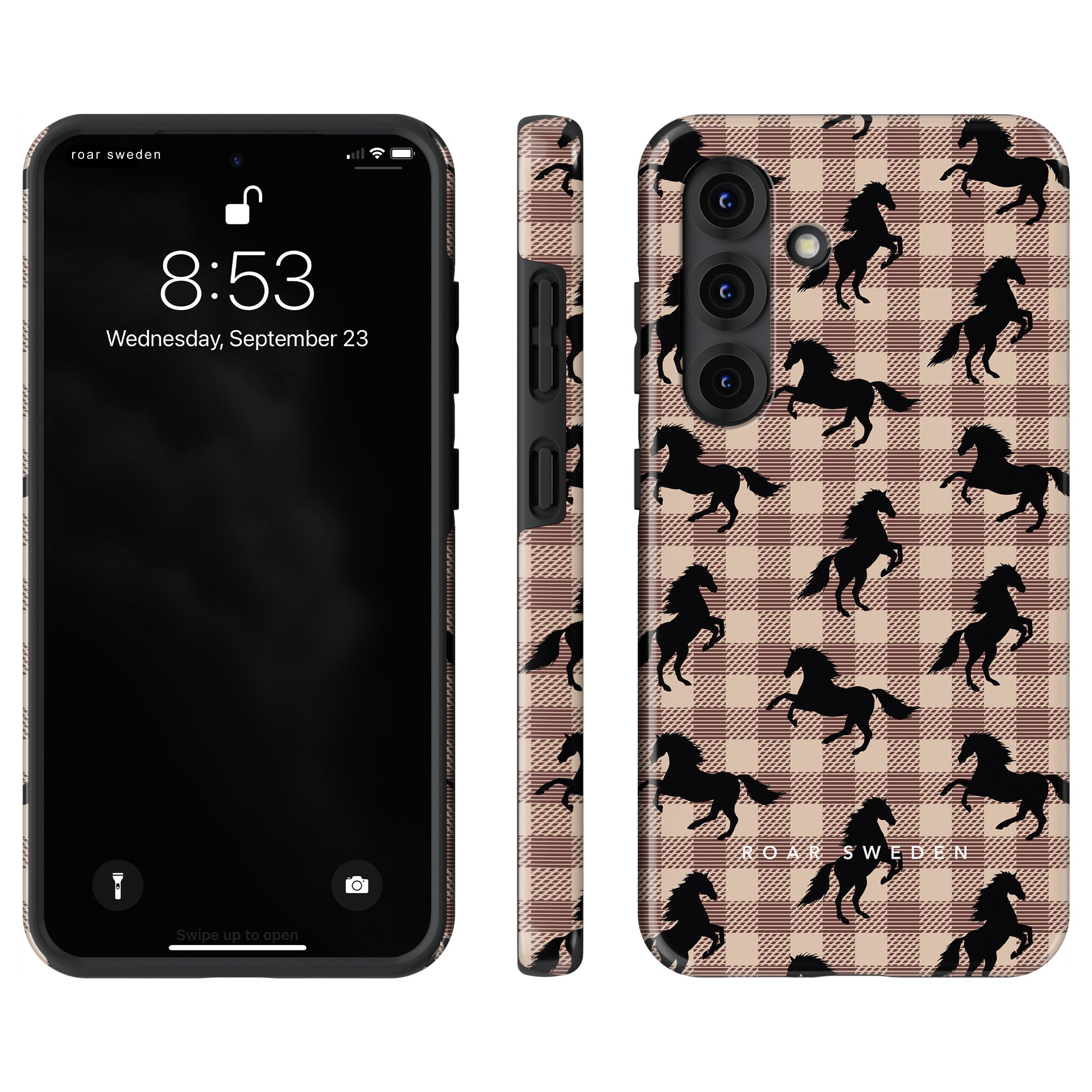 Plaid Horse Light Brown - Tough Case - Roar Sweden