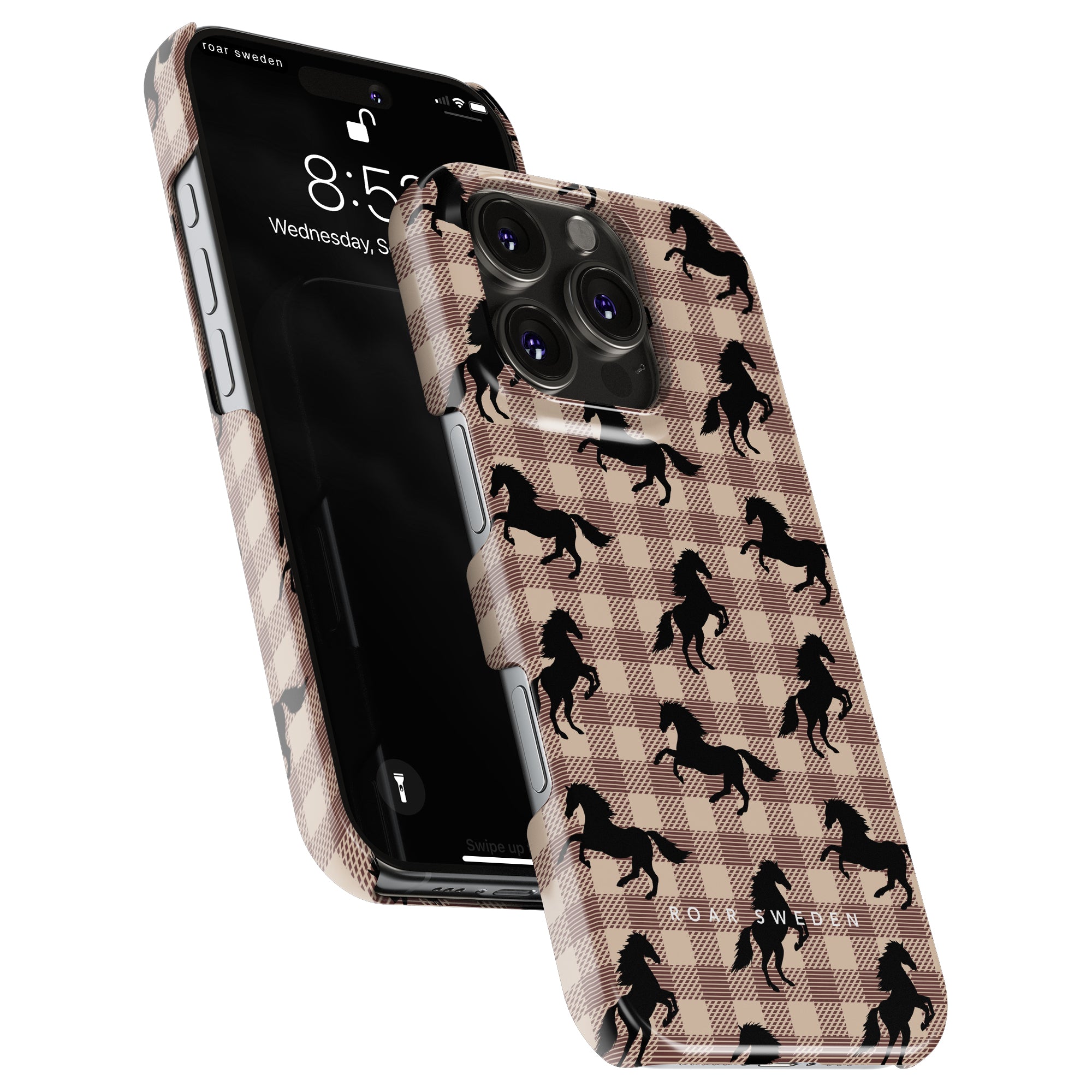Plaid Horse Light Brown - Slim case - Roar Sweden