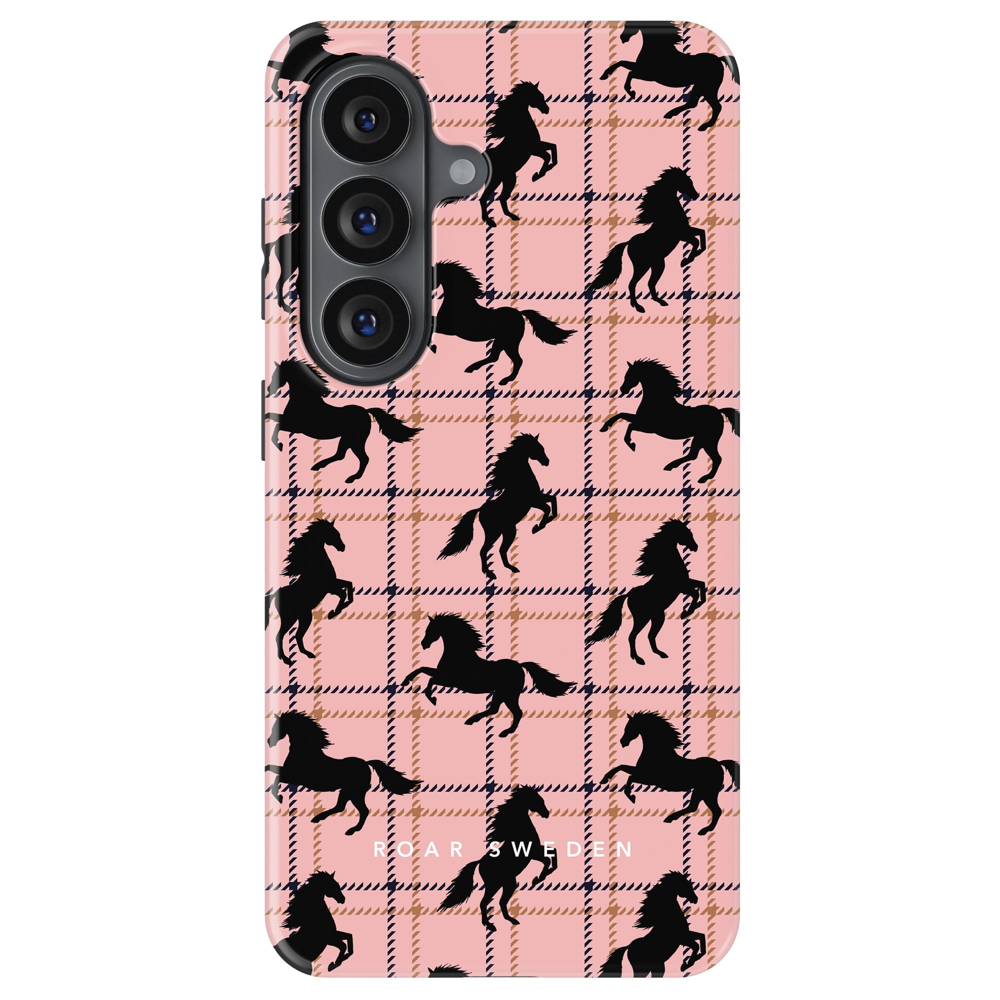 Plaid Horse Pink - Magnetic Tough Phone Case - Roar Sweden