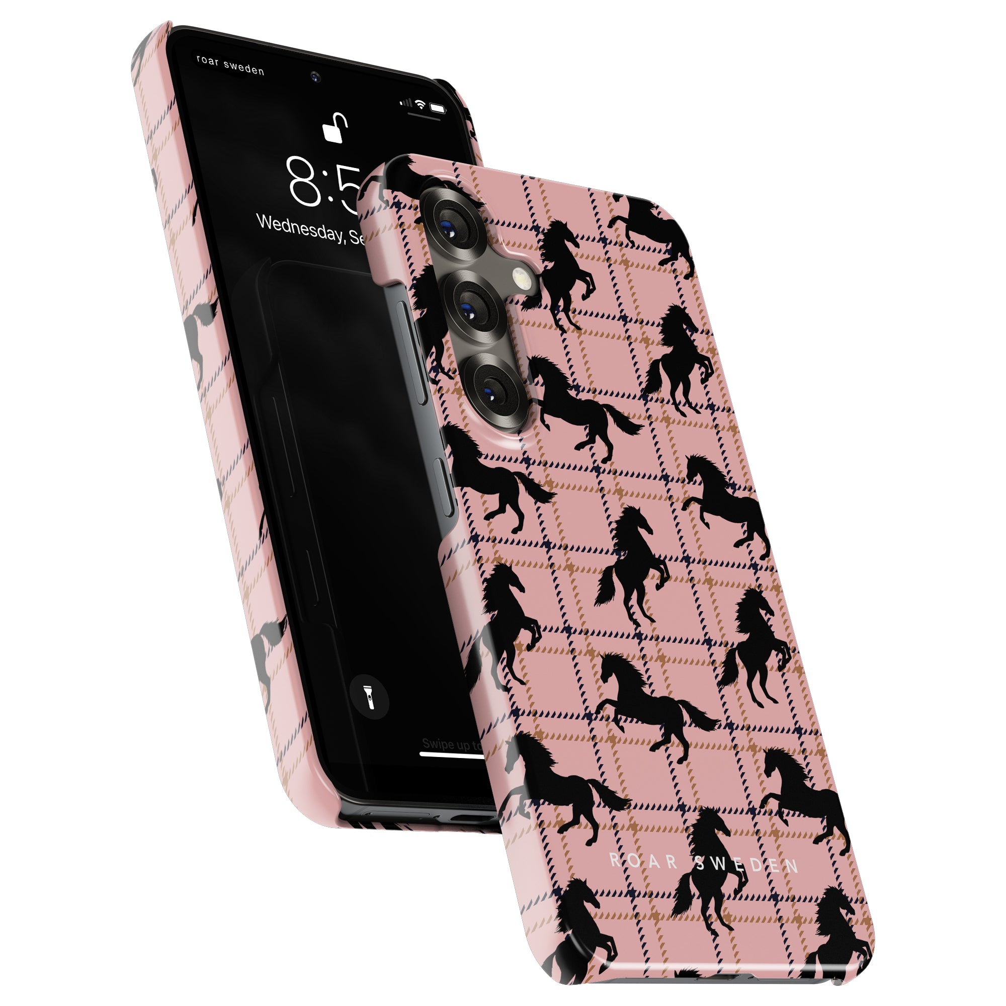 Plaid Horse Pink - Slim case - Roar Sweden