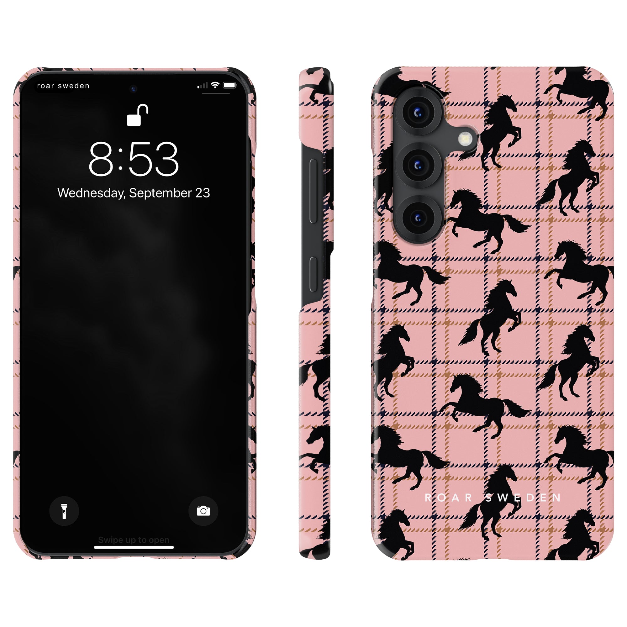 Plaid Horse Pink - Slim case - Roar Sweden