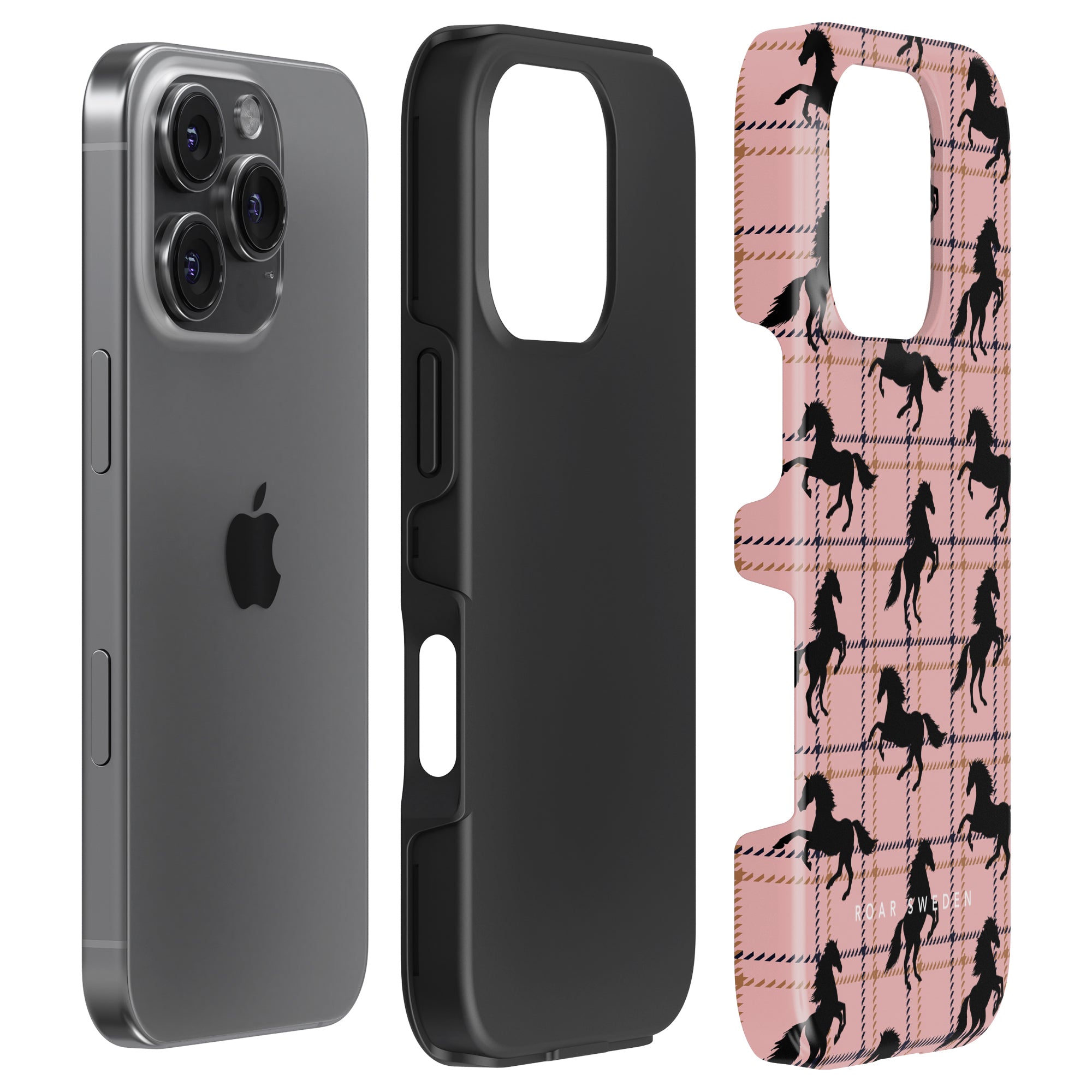 Plaid Horse Pink - Tough Case - Roar Sweden