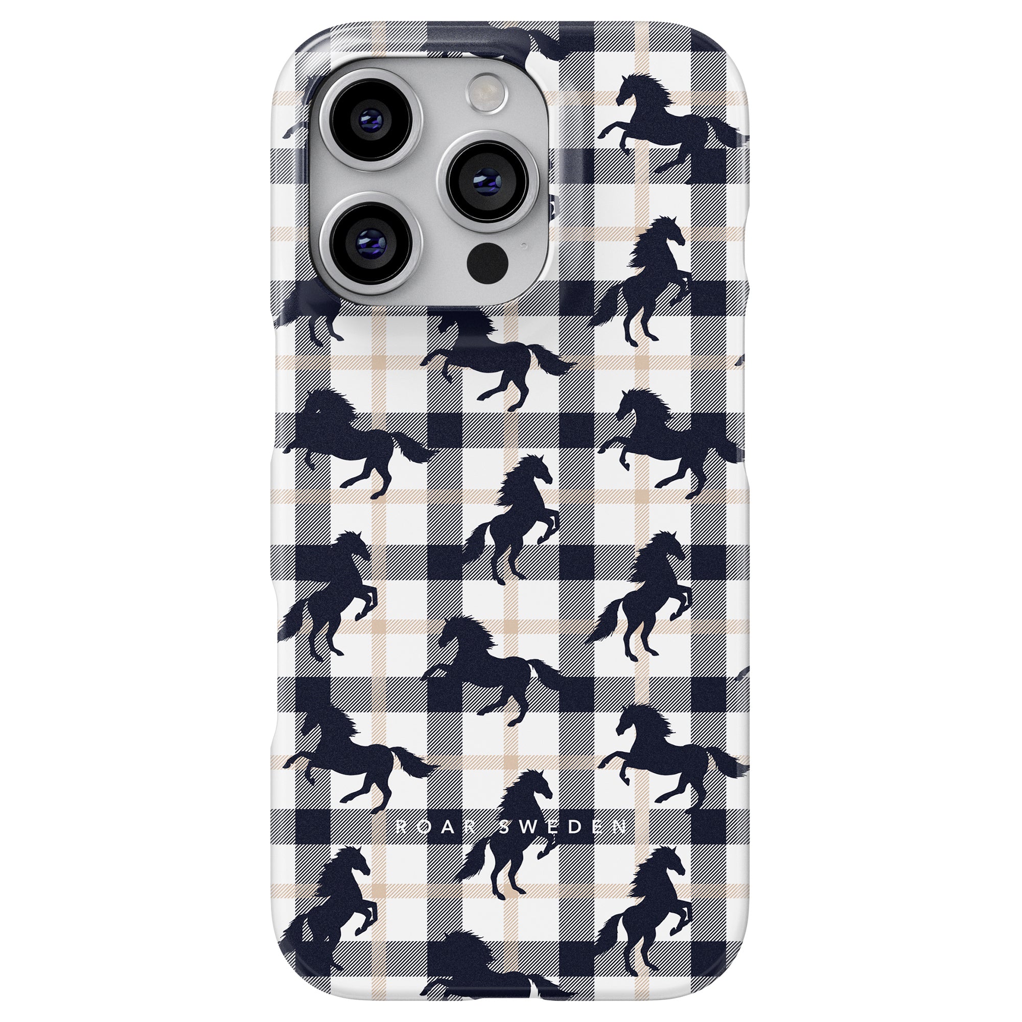 Plaid Horse White - Slim case - Roar Sweden