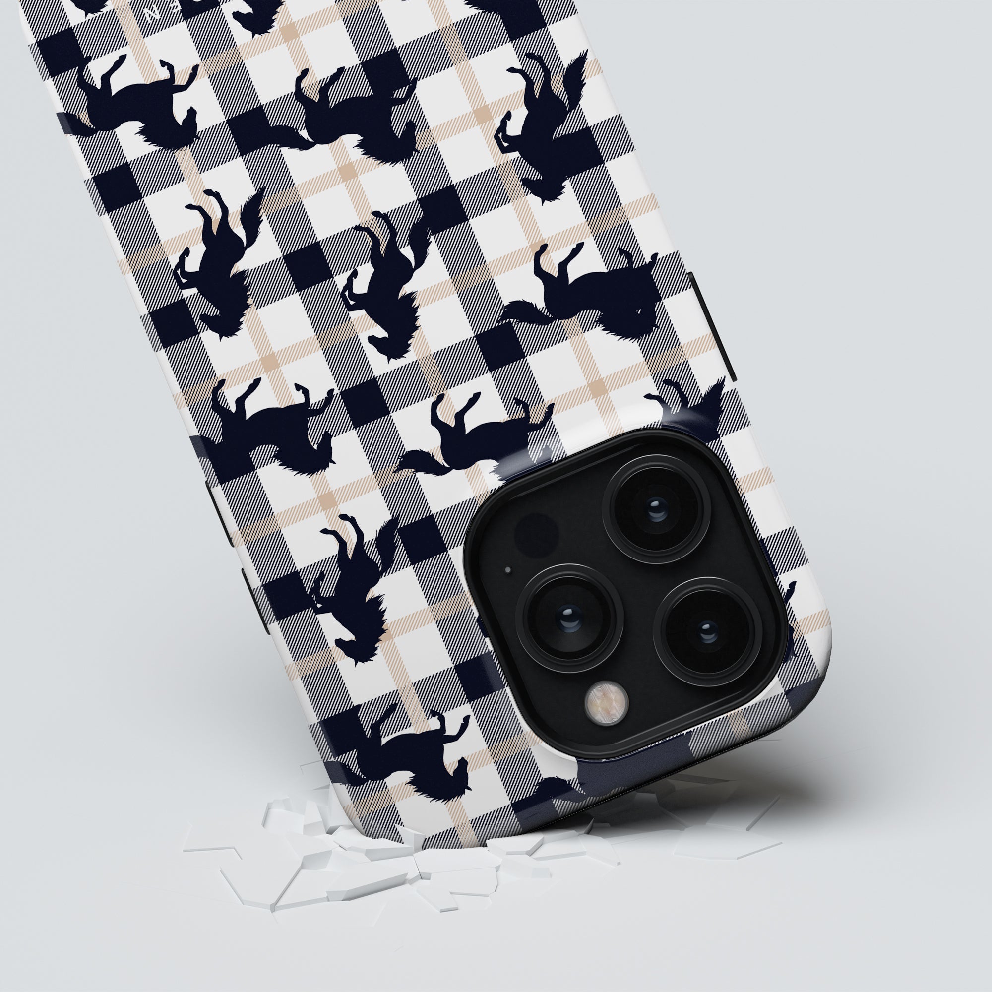 Plaid Horse White - Magsafe Tough Case - Roar Sweden