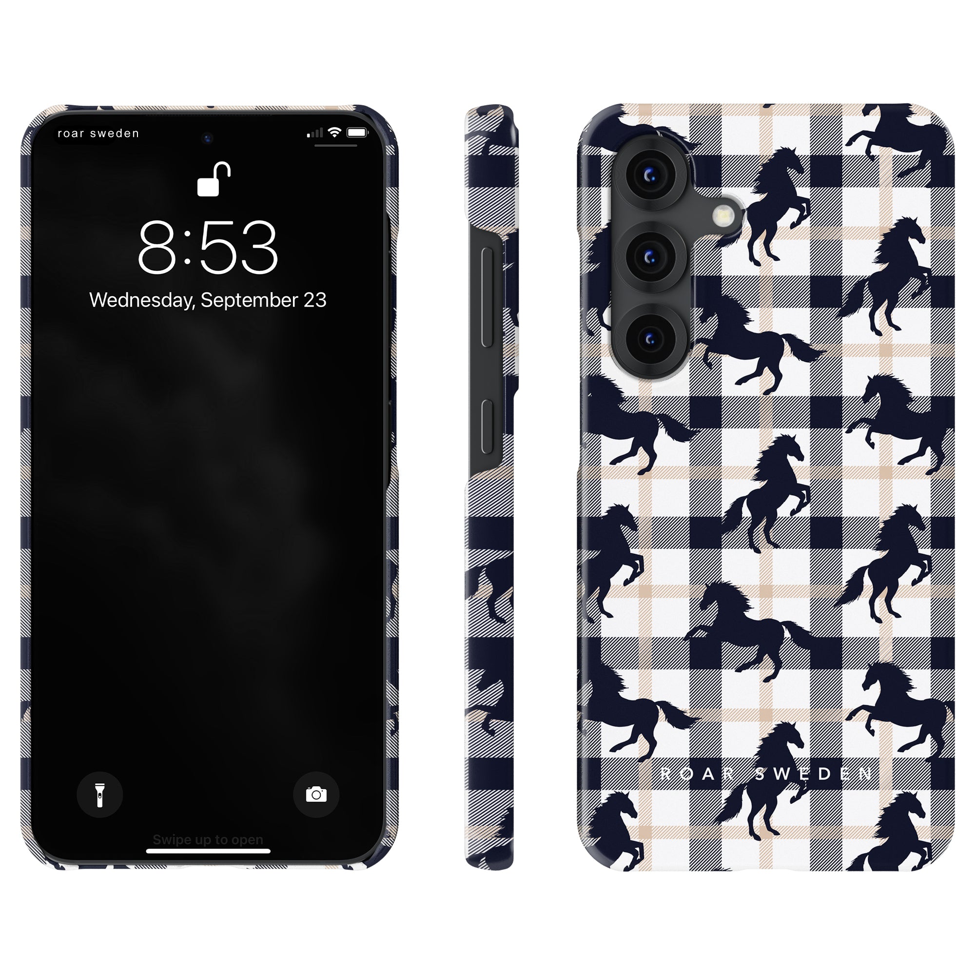 Plaid Horse White - Slim case - Roar Sweden