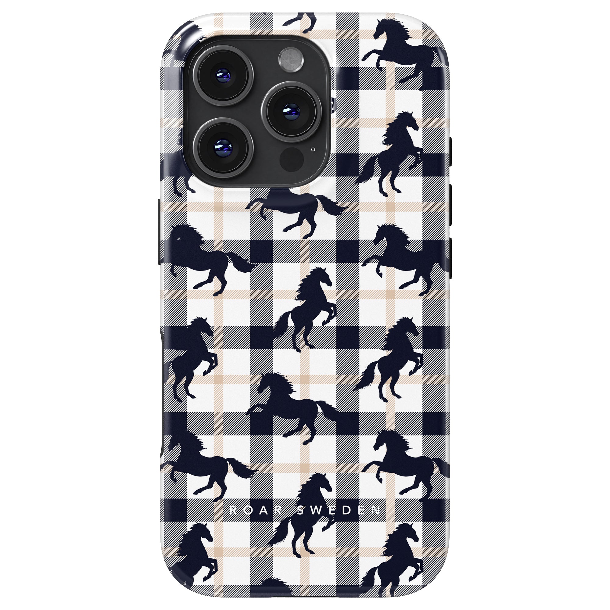 Plaid Horse White - Tough Case - Roar Sweden