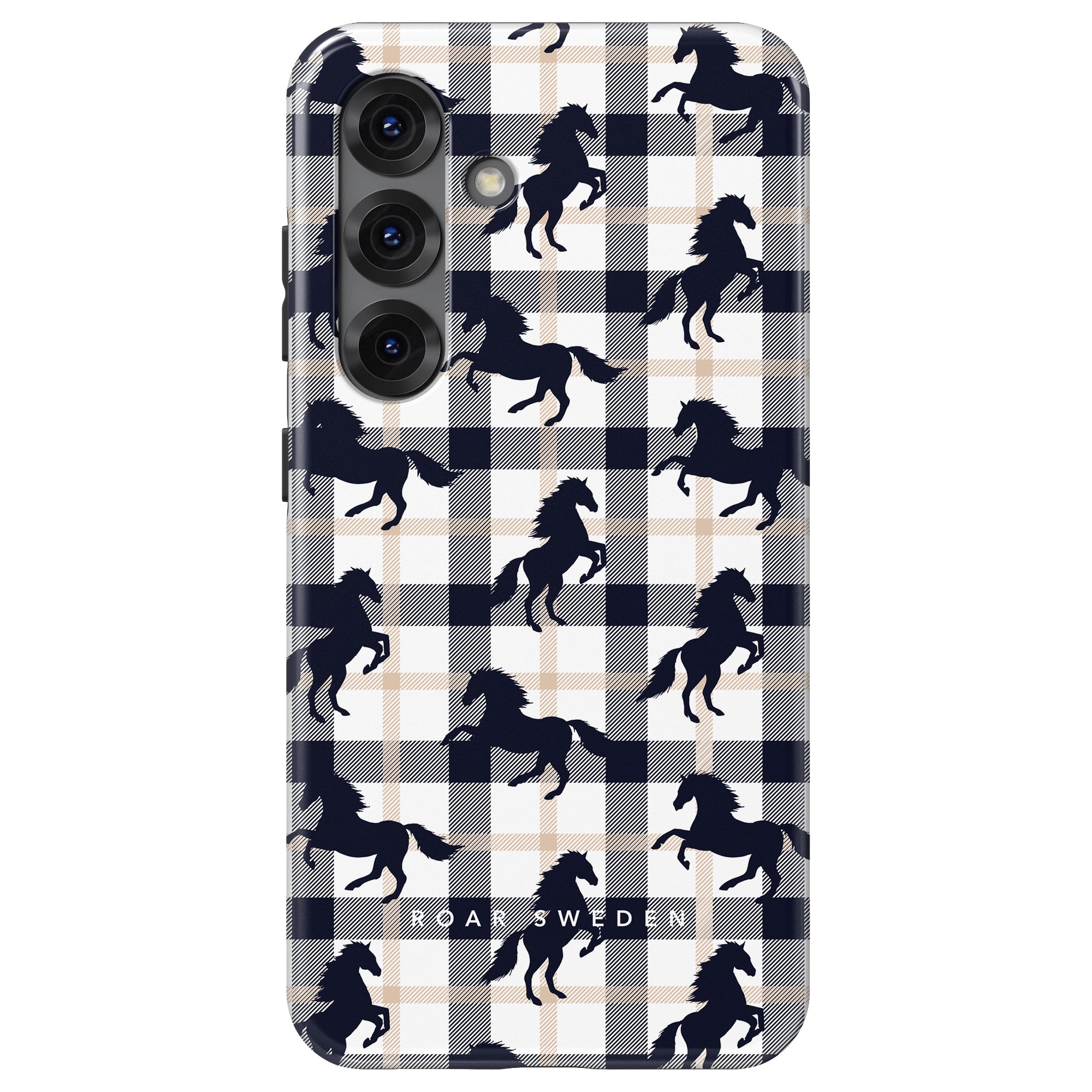 Plaid Horse White - Tough Case - Roar Sweden