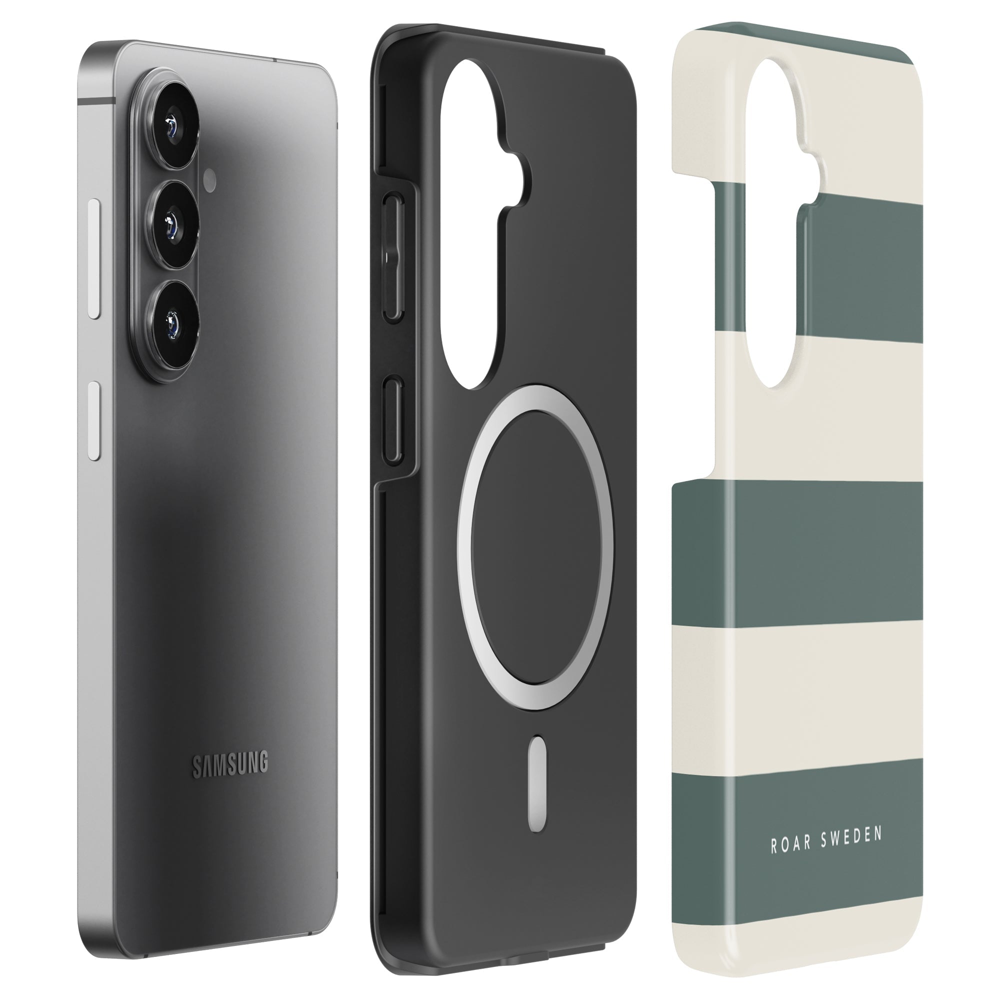 Sage Stripes - Magnetic Tough Phone Case - Roar Sweden