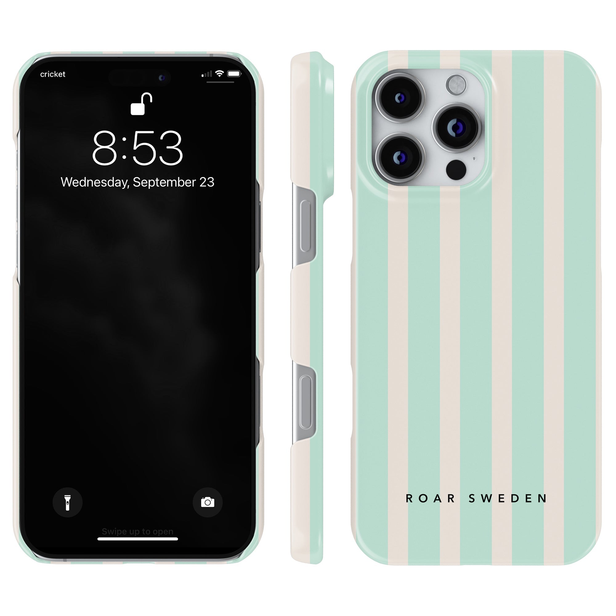 Slim mobilskal – Seafoam Stripes