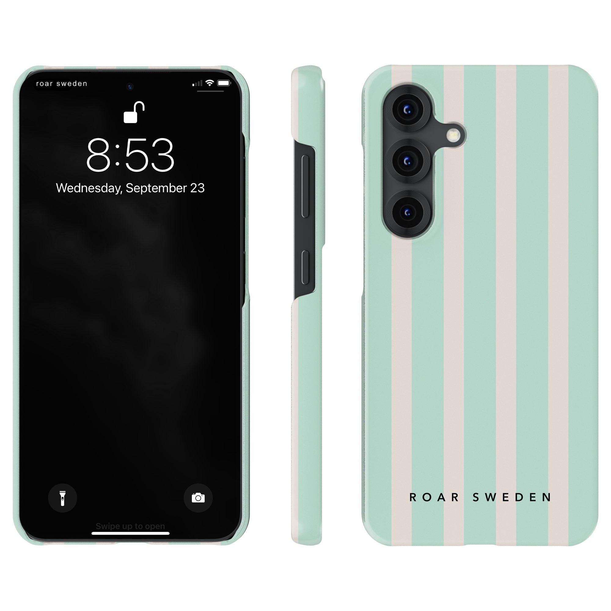 Slim mobilskal – Seafoam Stripes