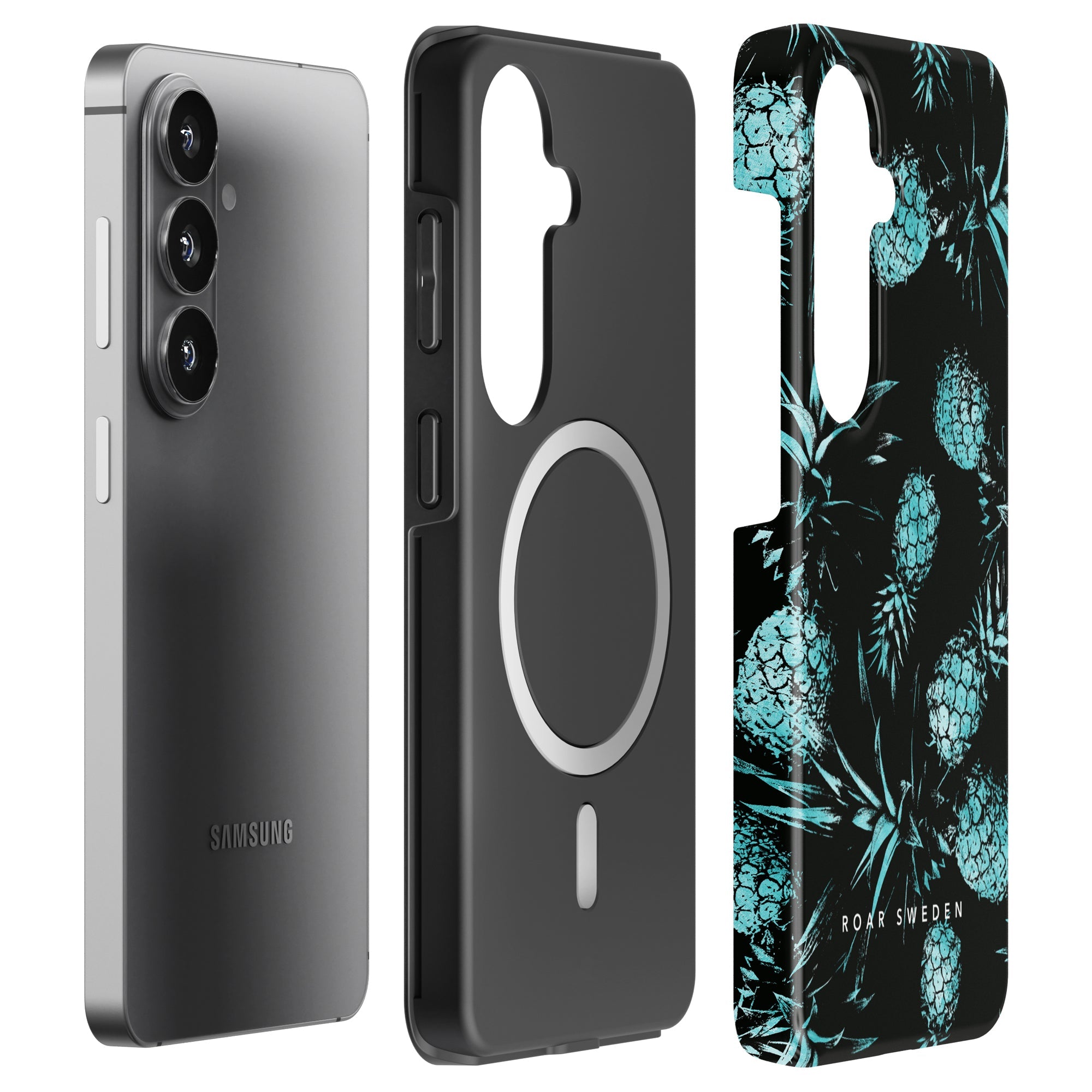 Turquoise Pineapples - Magnetic Tough Phone Case - Roar Sweden