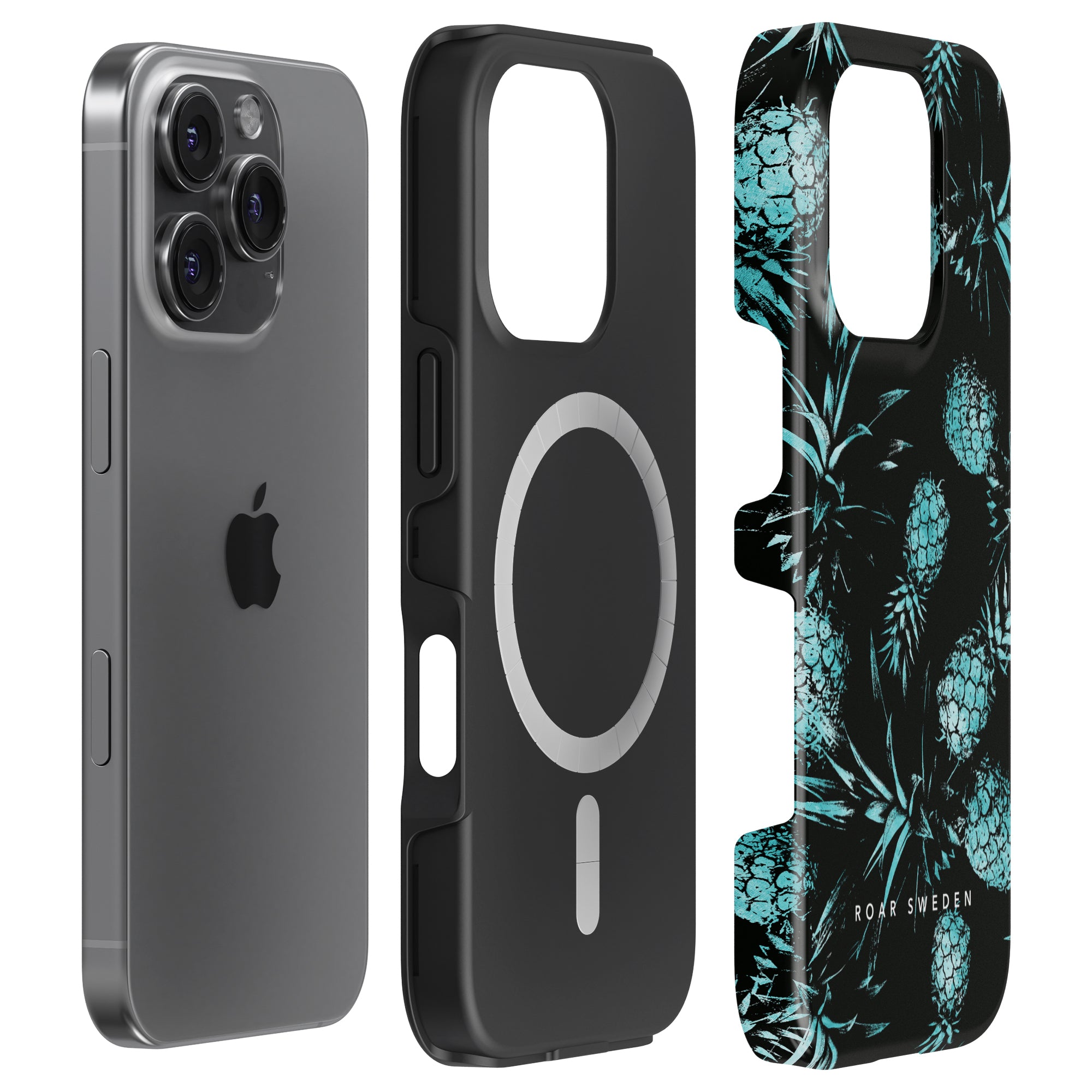 MagSafe mobilskal – Turquoise Pineapples