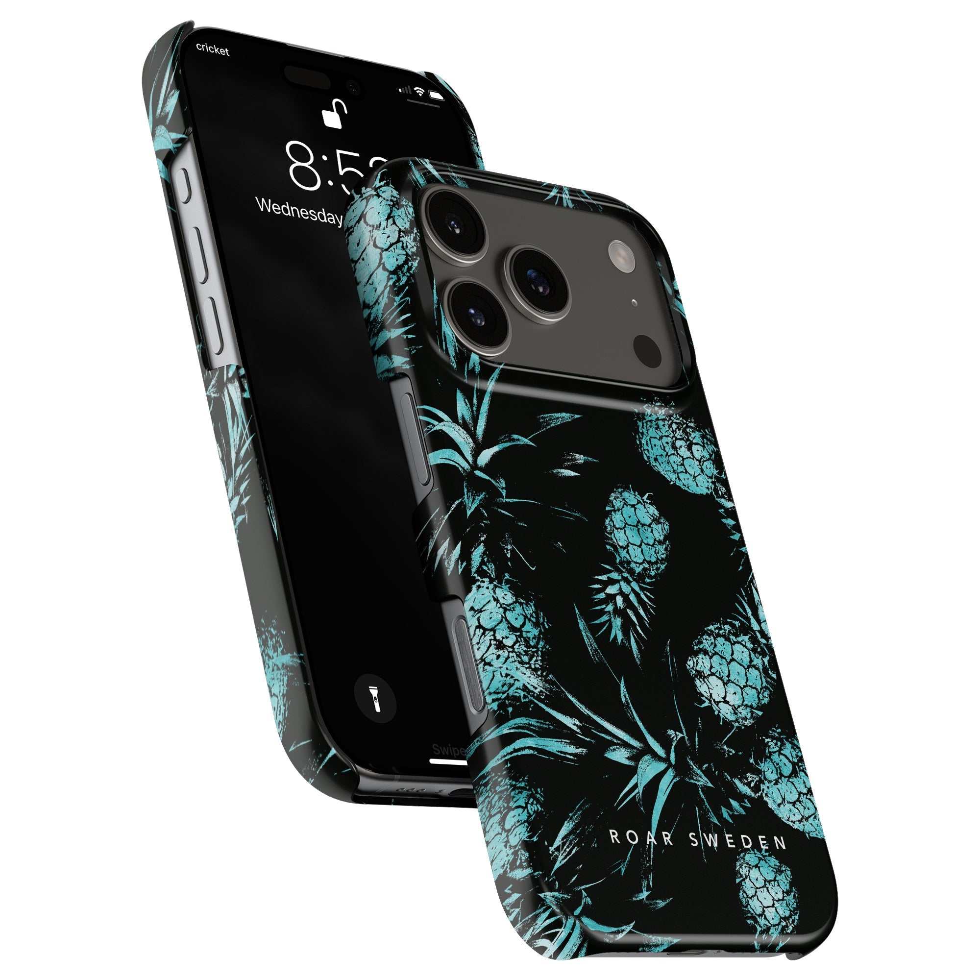 Slim mobilskal – Turquoise Pineapples